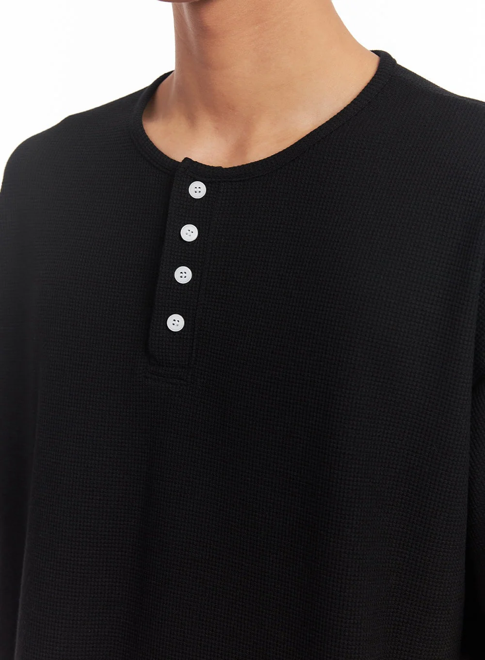Men's Henley Neck Relaxed-Fit T-Shirt IA510 - Image 4