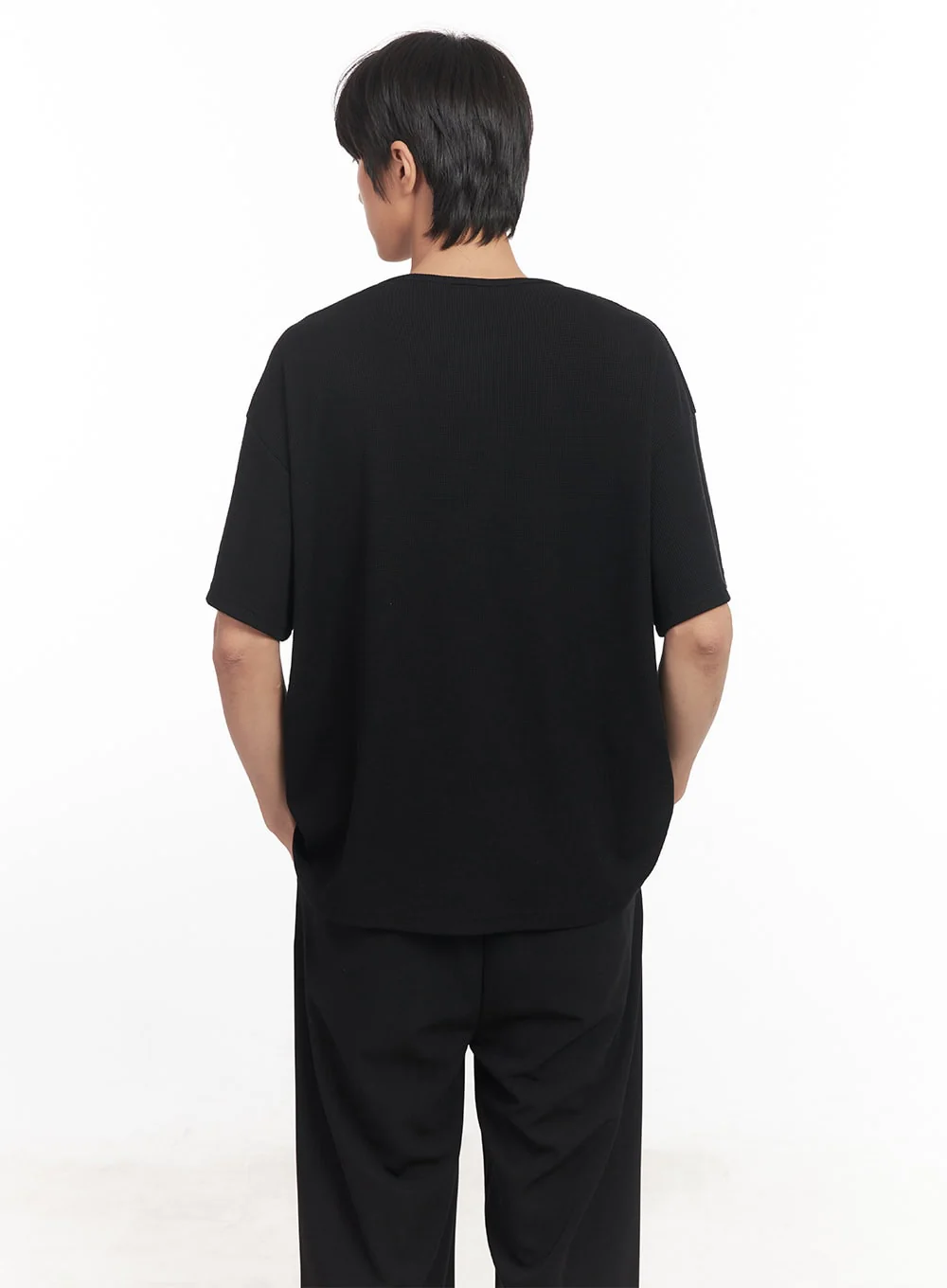 Men's Henley Neck Relaxed-Fit T-Shirt IA510 - Image 5