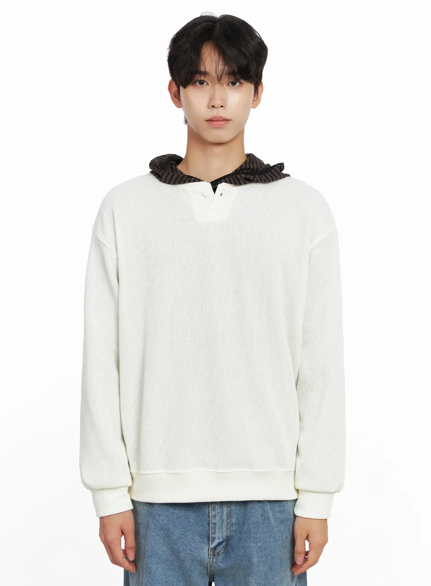 Men's Henley Neck Sweatshirts IO517 - Image 16