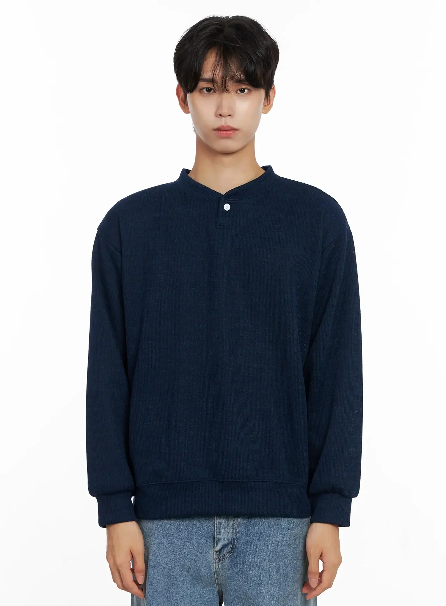 Men's Henley Neck Sweatshirts IO517 - Image 17
