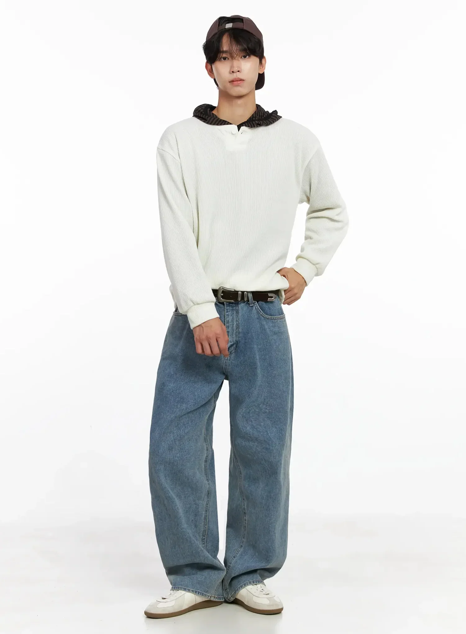 Men's Henley Neck Sweatshirts IO517 - Image 2