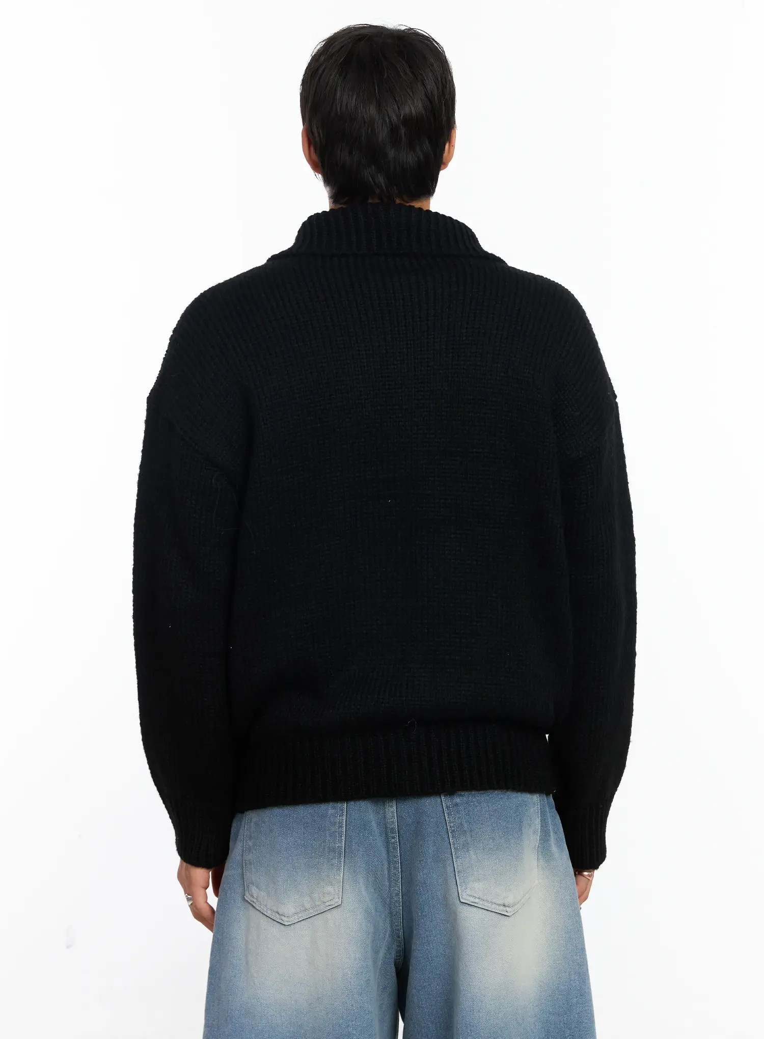 Men's High Neck Button Cardigan IF503 - Image 5