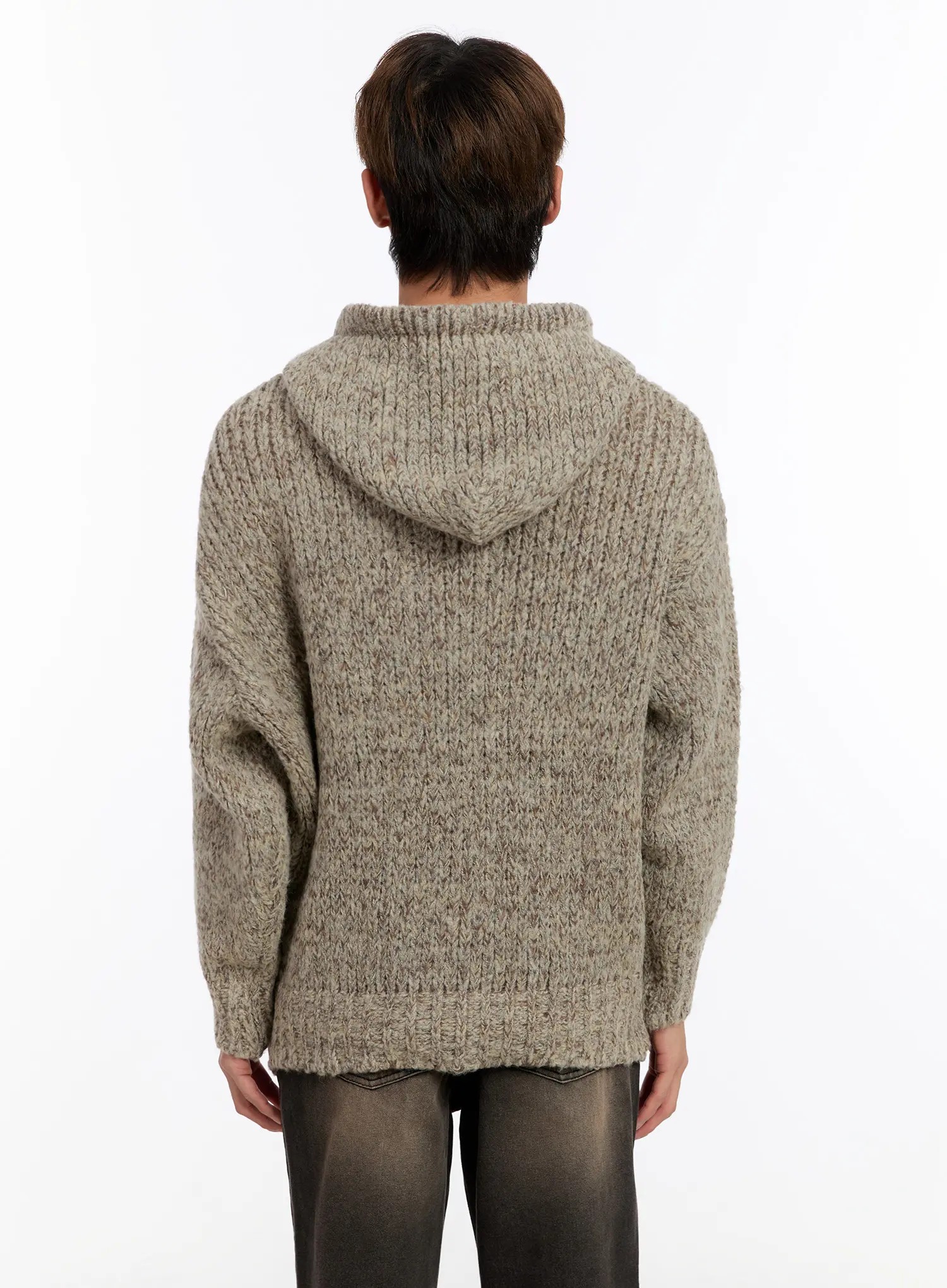 Men's Hooded Henley Knit Sweater IN528 - Image 5