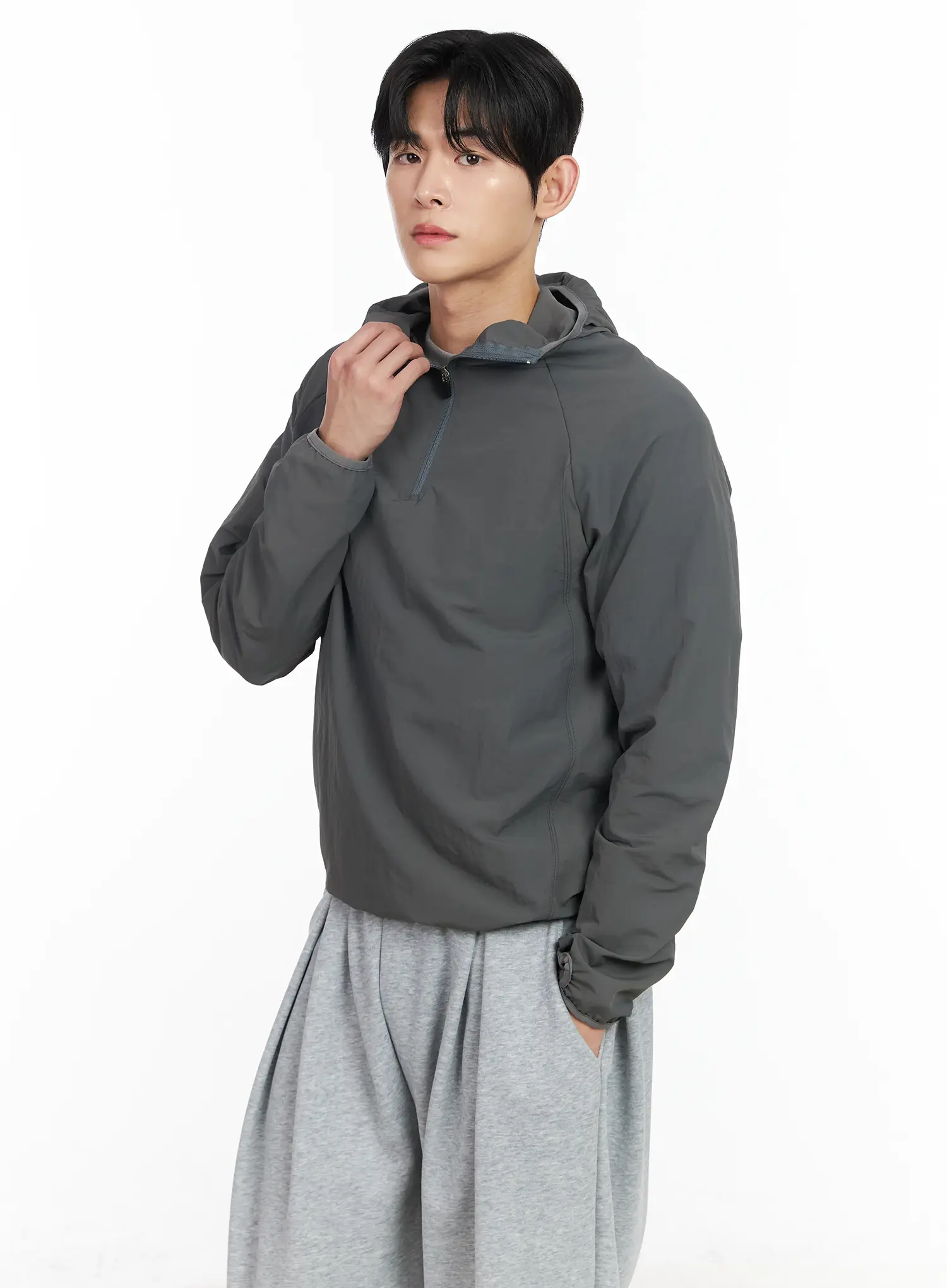 Men's Hooded Quarter-Zip Anorak IM518 - Image 7