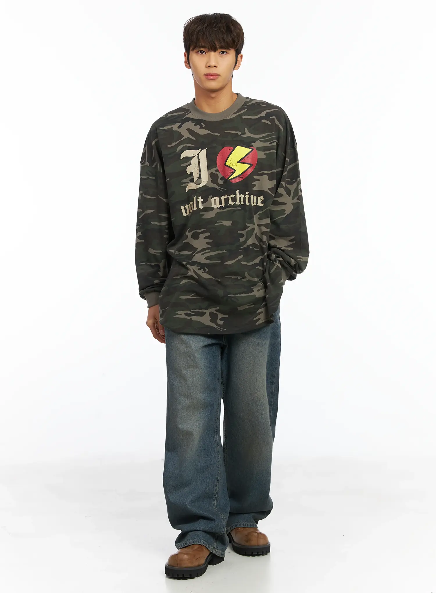 Men's I Love Volt Archive Long Sleeve Top (Camouflage) IJ514 - Image 2
