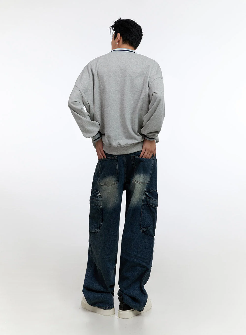 Men's Jersey Print V-Neck Sweatshirt IO428 - Image 10