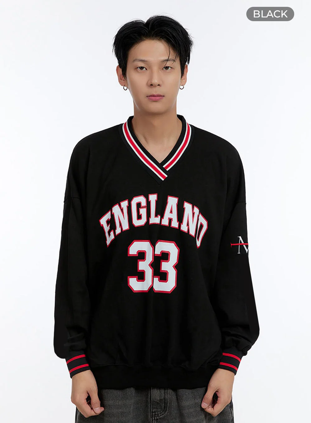 Men's Jersey Print V-Neck Sweatshirt IO428 - Image 12