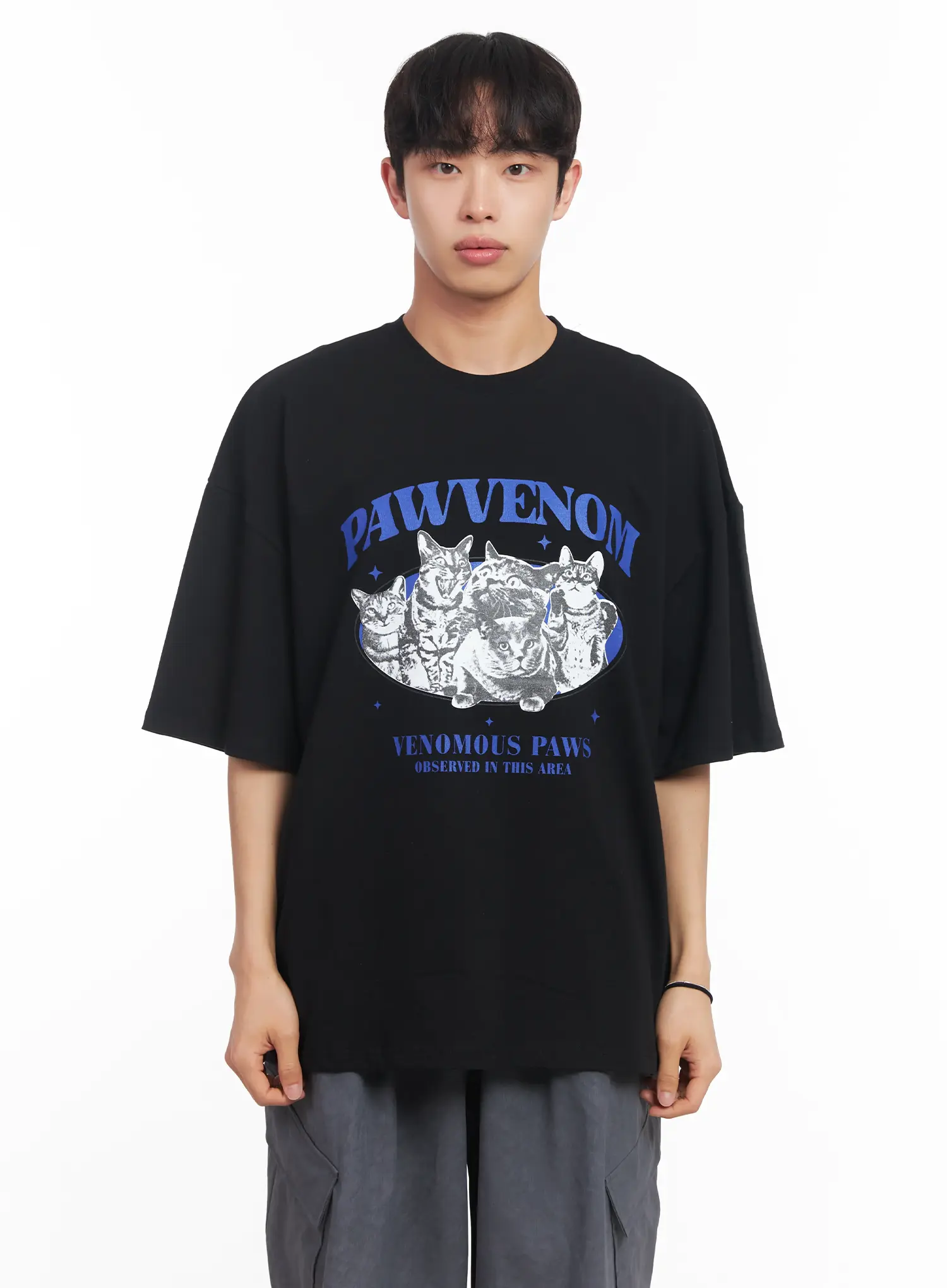 Men's Kitty Graphic T-Shirt IU519 - Image 10