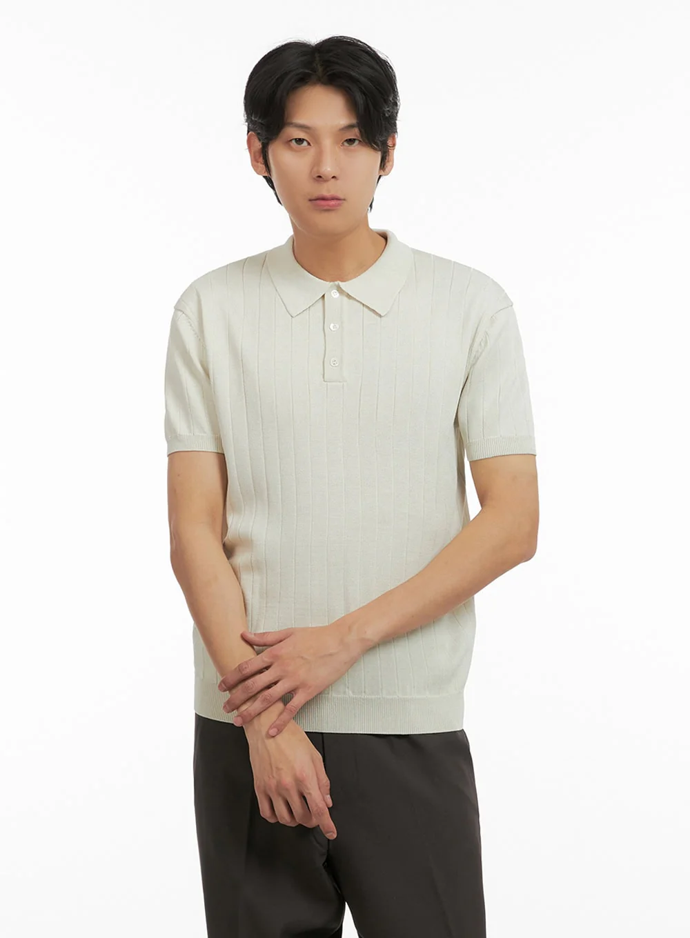 Men's Knit Polo Shirt IY402