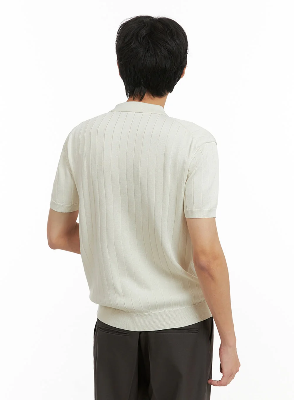 Men's Knit Polo Shirt IY402 - Image 5