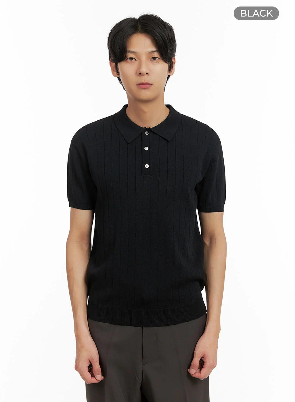 Men's Knit Polo Shirt IY402 - Image 9