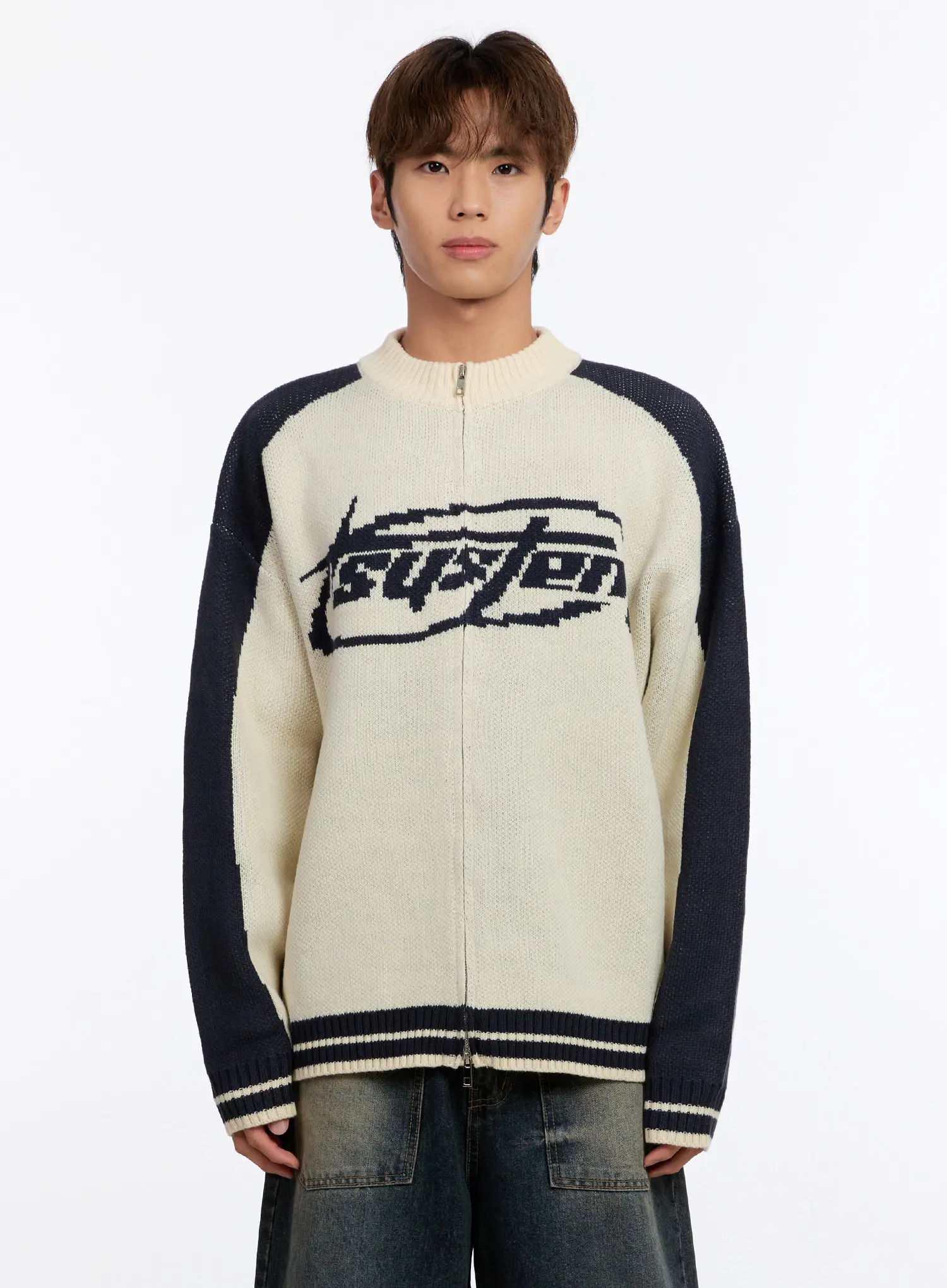 Men's Knit Round Zip-Up IN524 - Image 11