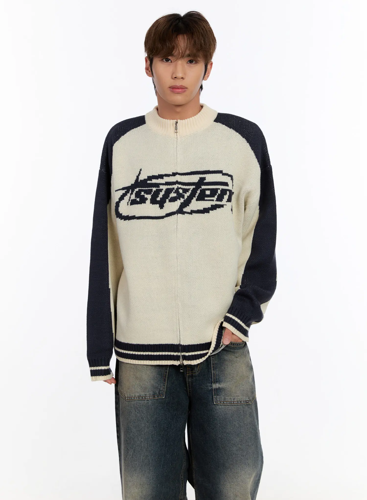 Men's Knit Round Zip-Up IN524 - Image 6