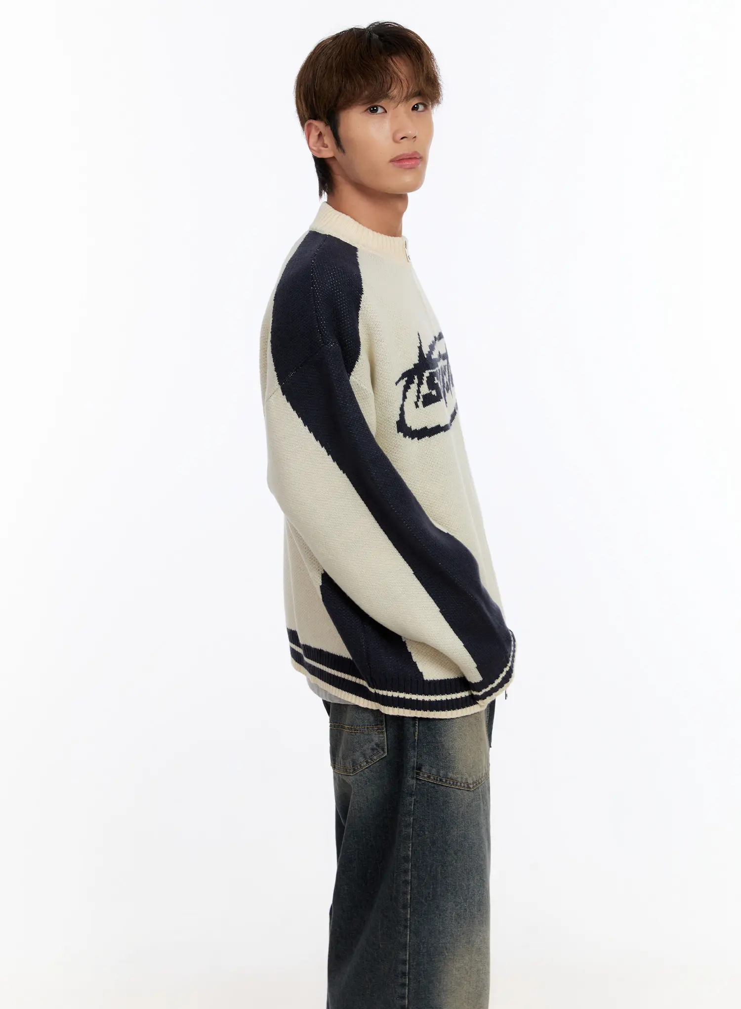 Men's Knit Round Zip-Up IN524 - Image 7