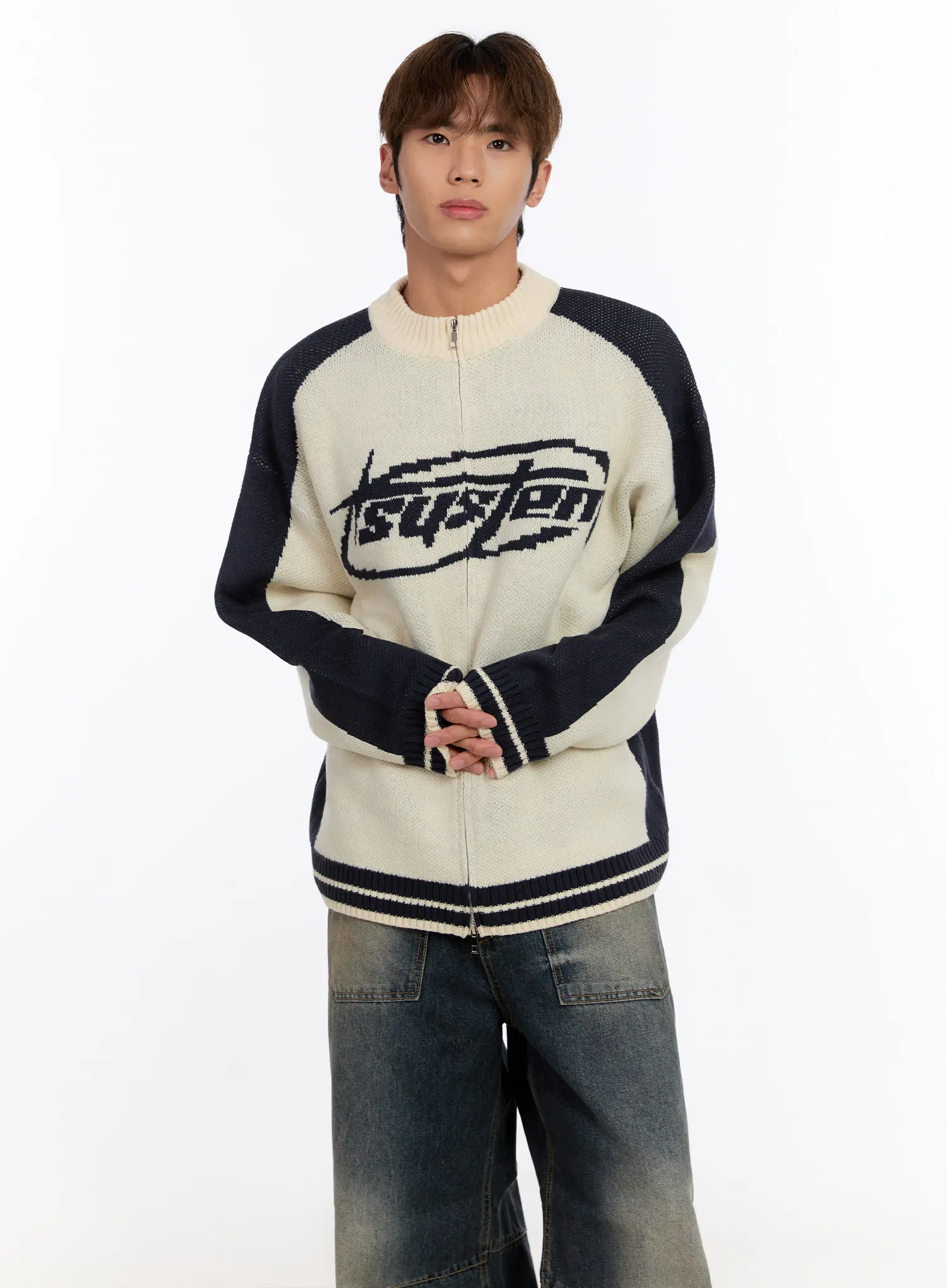 Men's Knit Round Zip-Up IN524 - Image 8