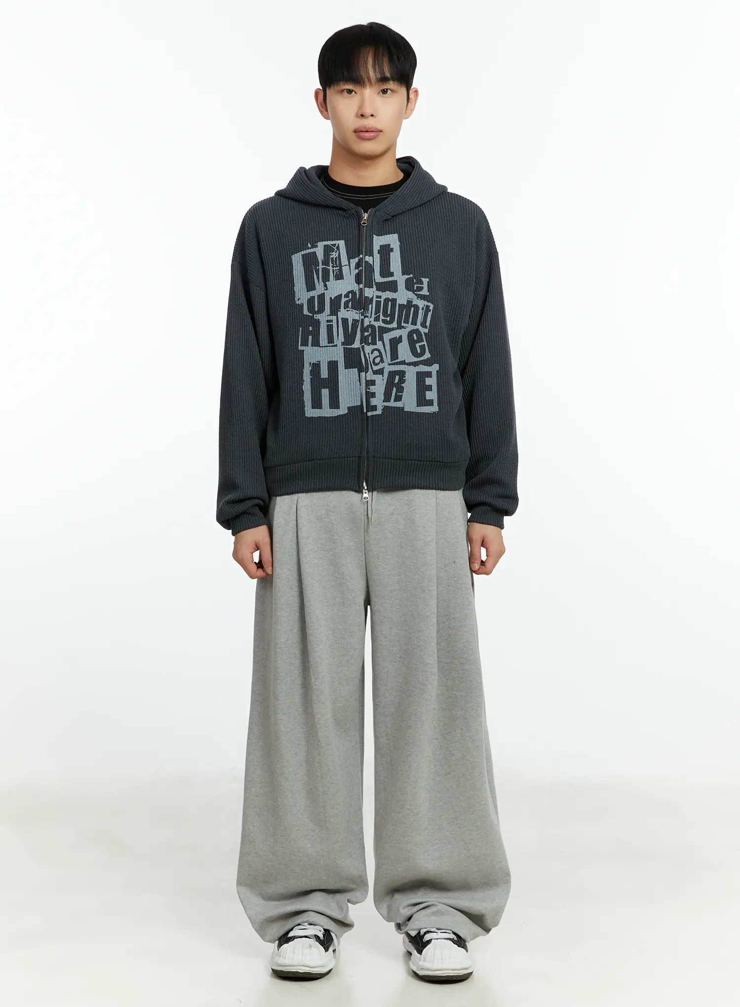 Men's Knit Two-Way Hoodie Zip-Up IF510 - Image 3