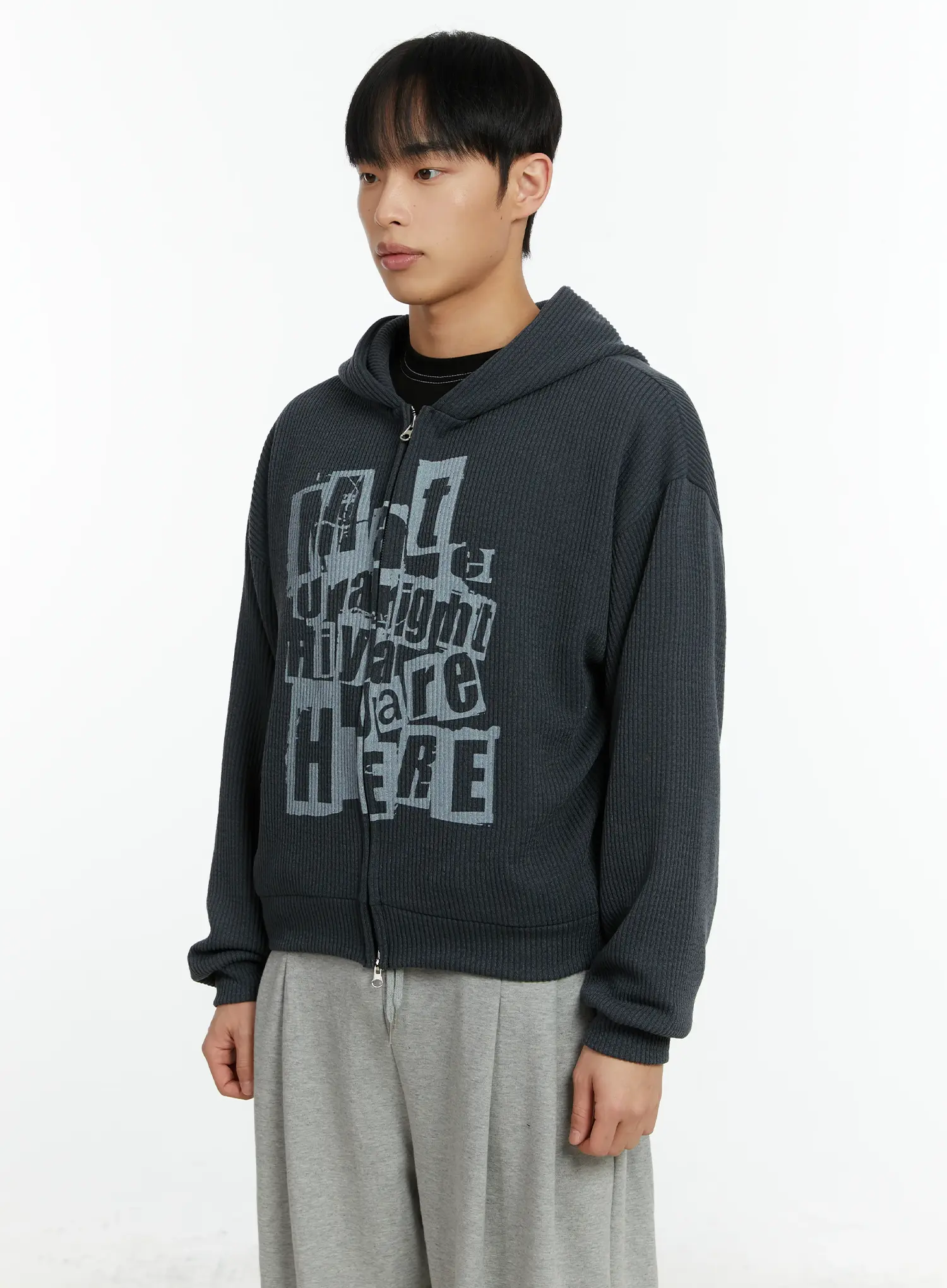Men's Knit Two-Way Hoodie Zip-Up IF510 - Image 4