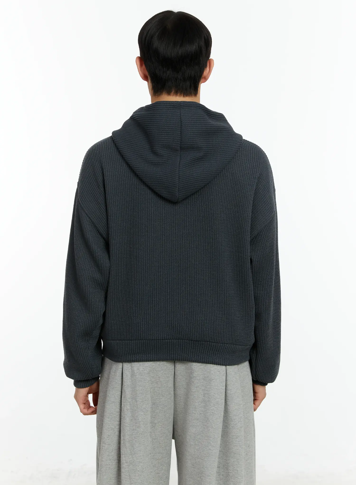 Men's Knit Two-Way Hoodie Zip-Up IF510 - Image 5