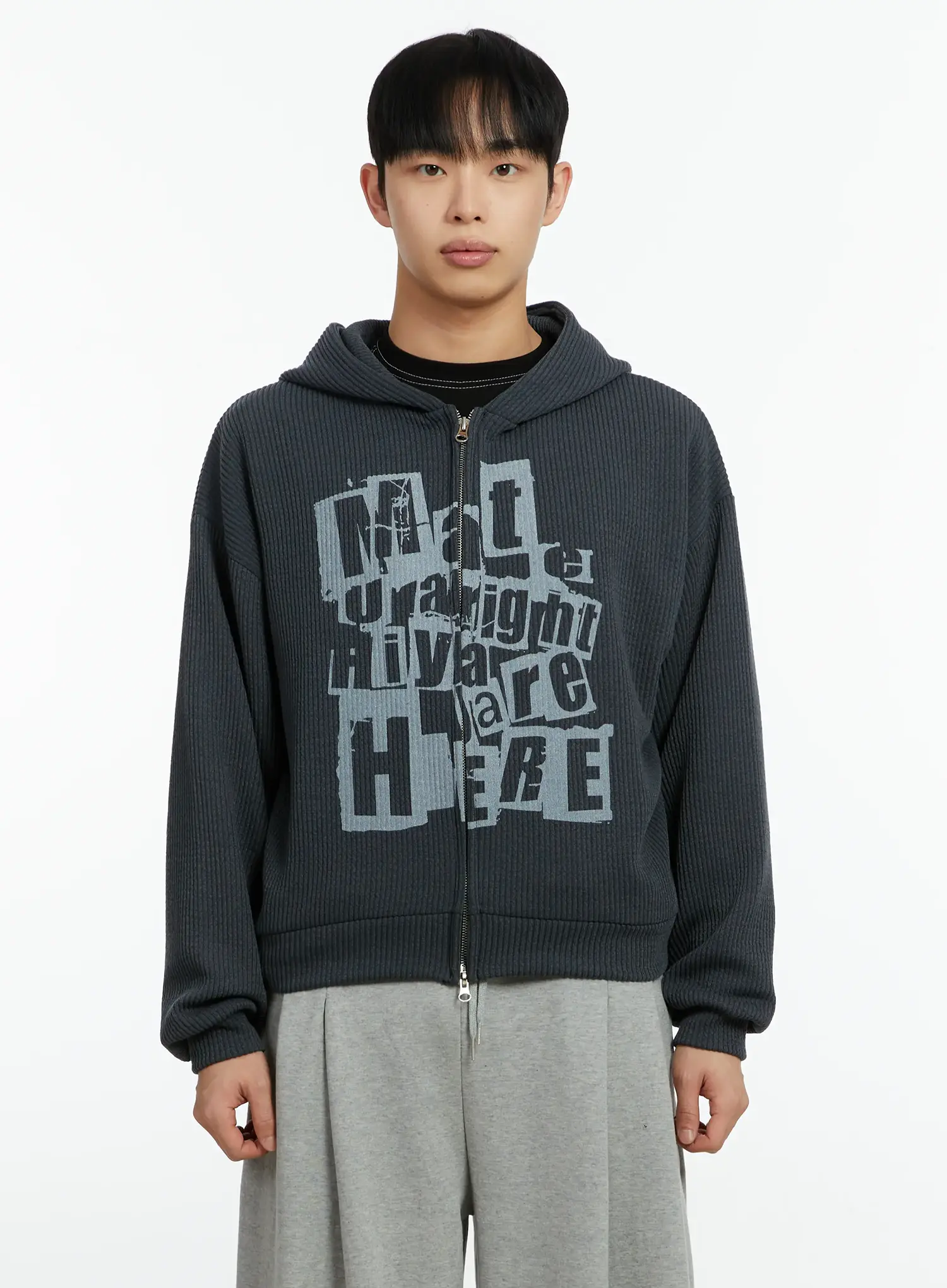 Men's Knit Two-Way Hoodie Zip-Up IF510 - Image 8
