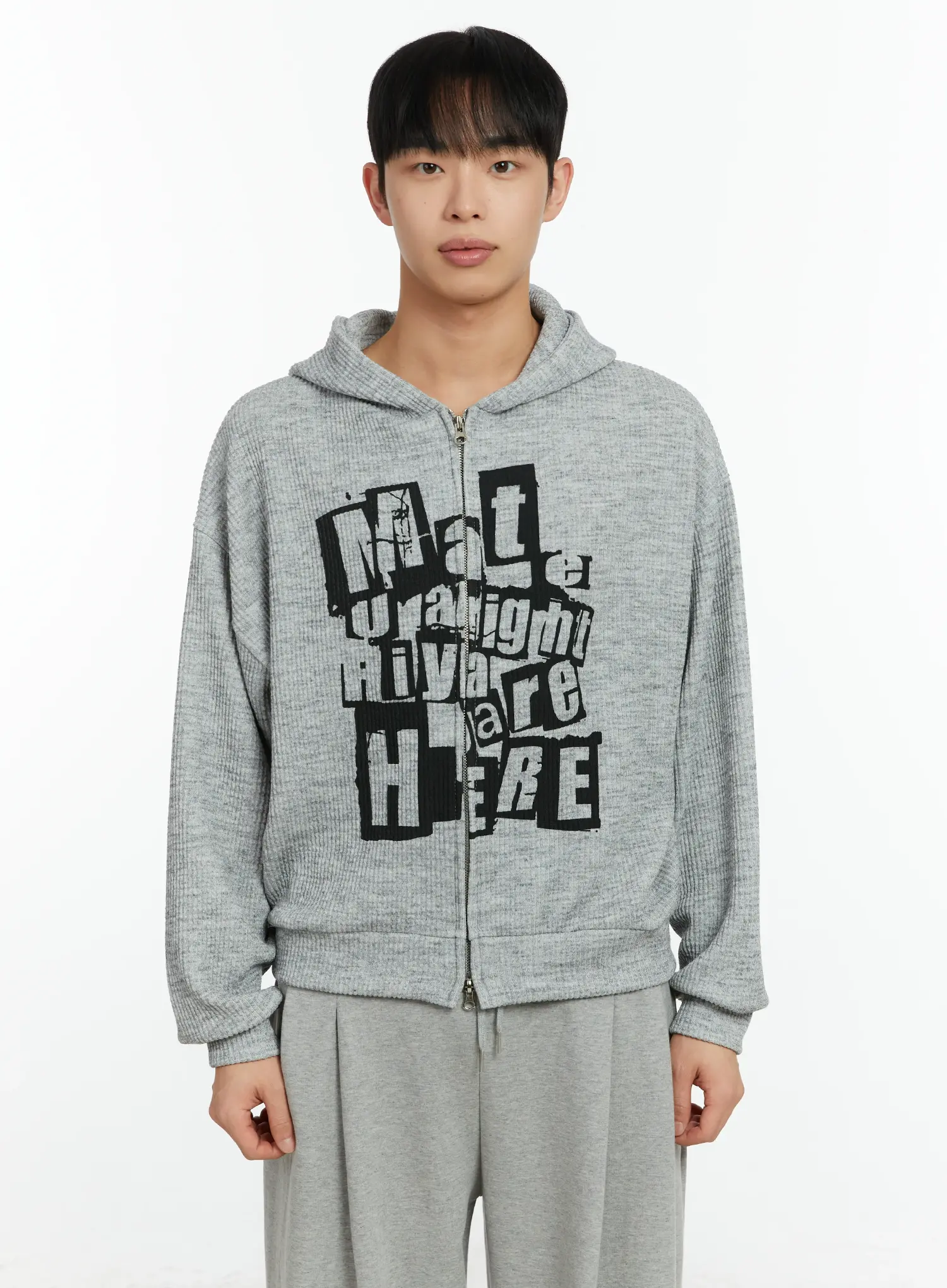 Men's Knit Two-Way Hoodie Zip-Up IF510 - Image 9