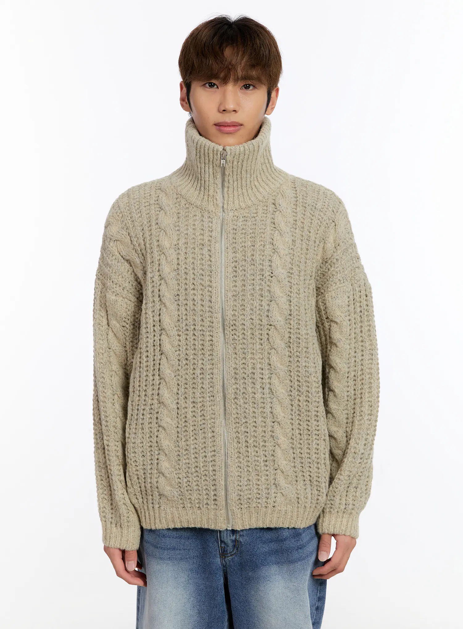 Men's Knit Zip-Up Jacket IN524 - Image 13