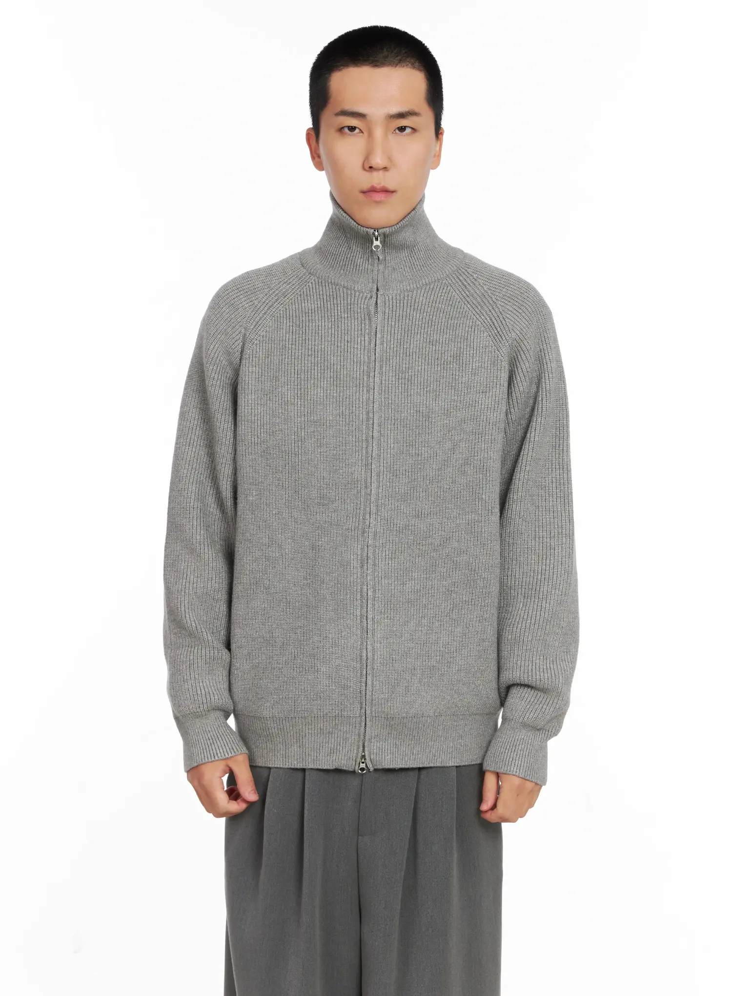 Men's Knit Zip-Up Sweater IS502 - Image 15