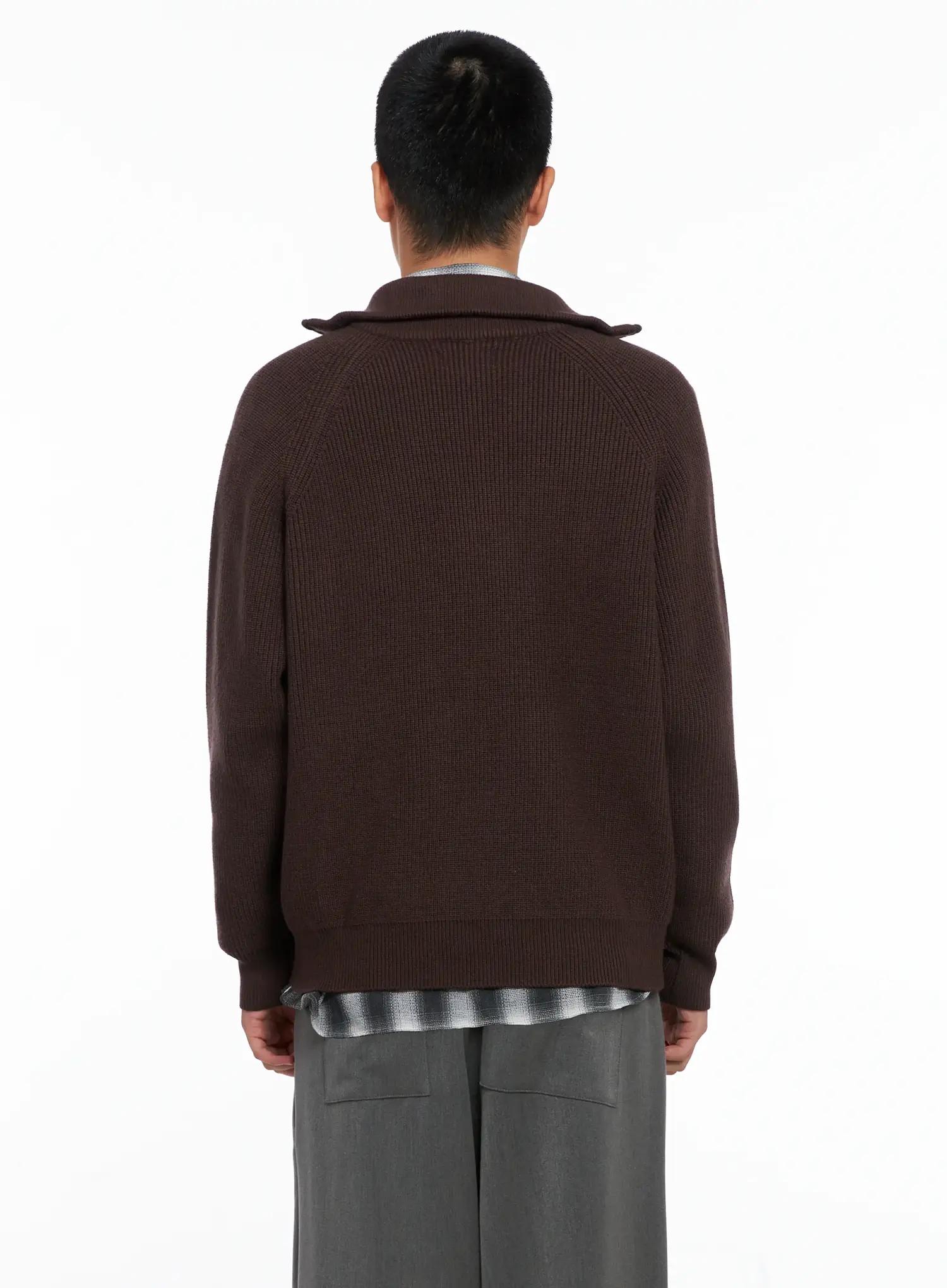 Men's Knit Zip-Up Sweater IS502 - Image 6