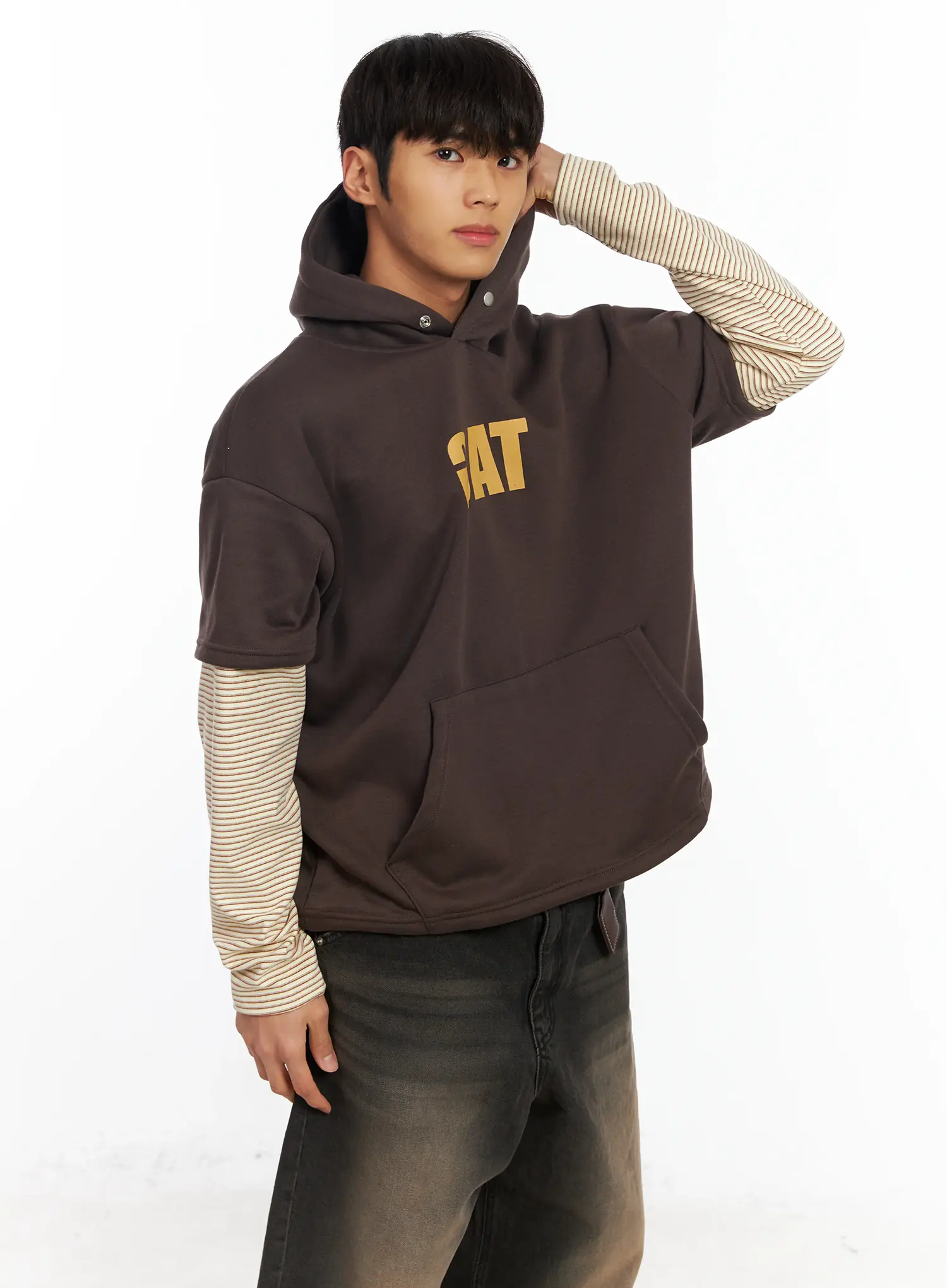Men's Layered Graphic Hoodie IF506