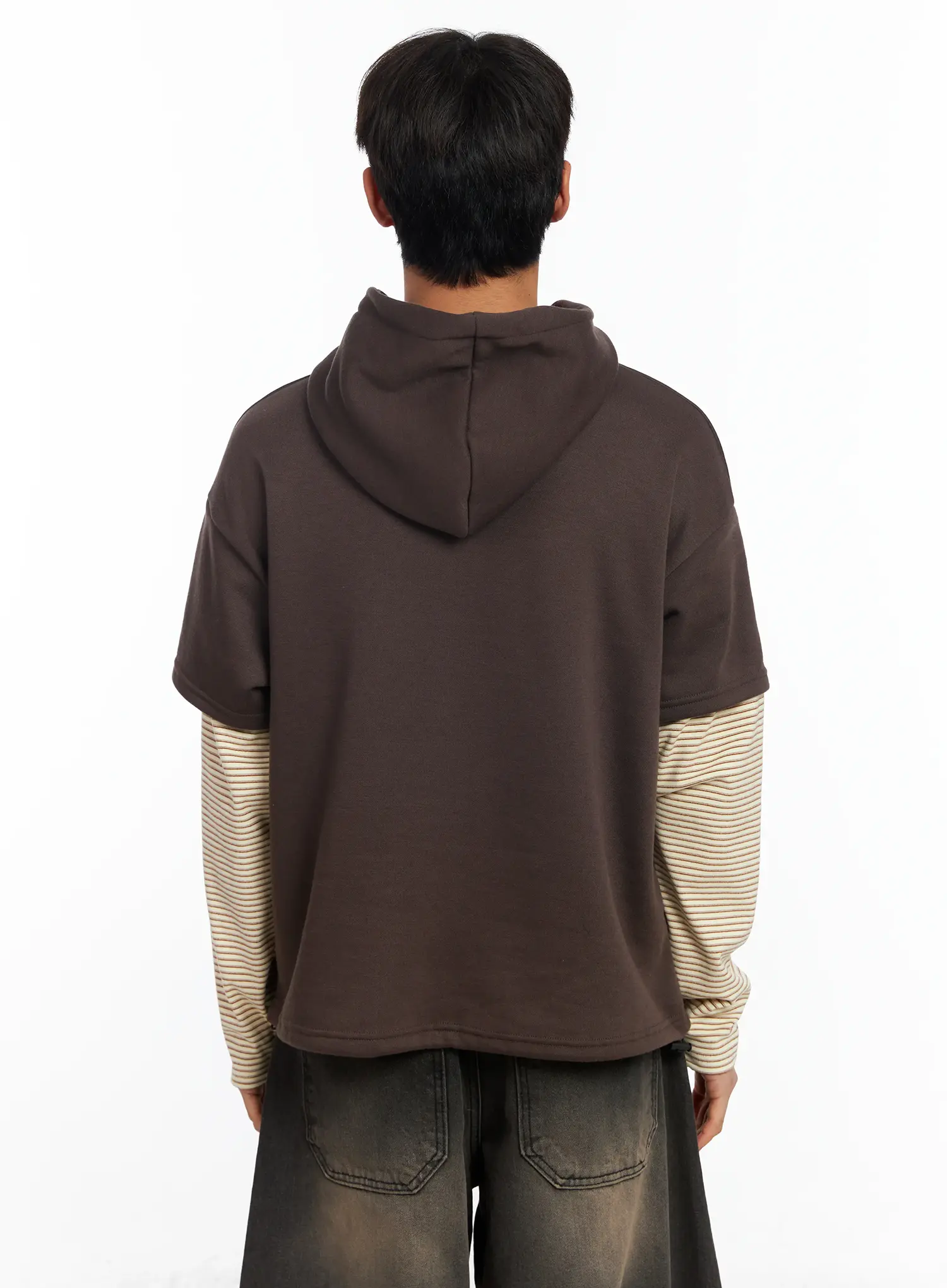 Men's Layered Graphic Hoodie IF506 - Image 5