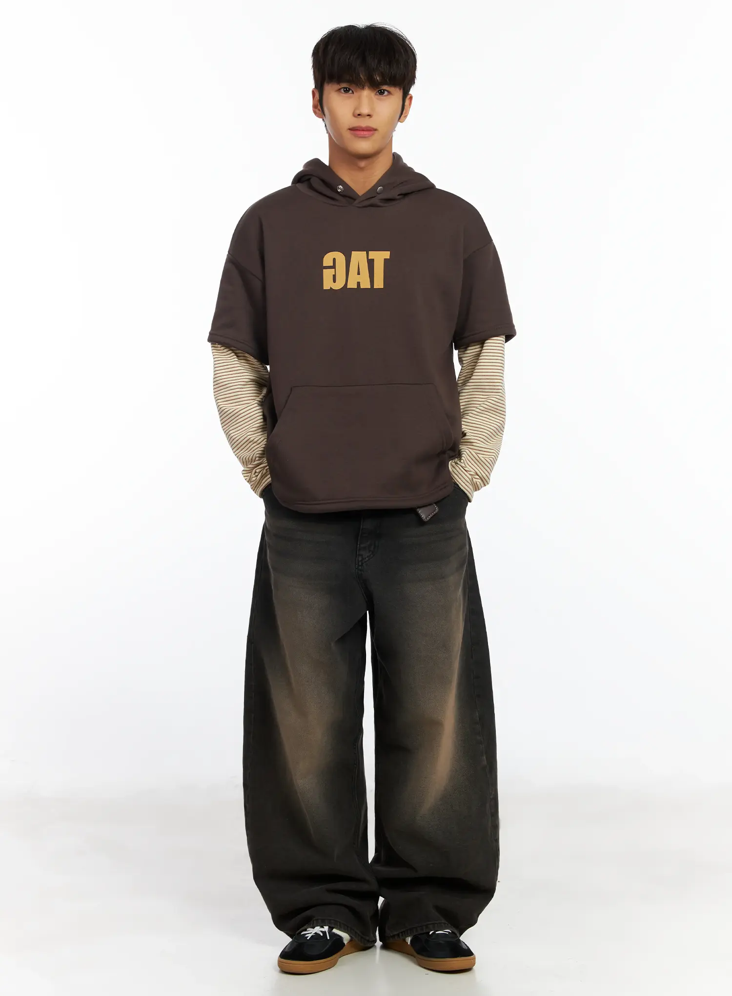 Men's Layered Graphic Hoodie IF506 - Image 7