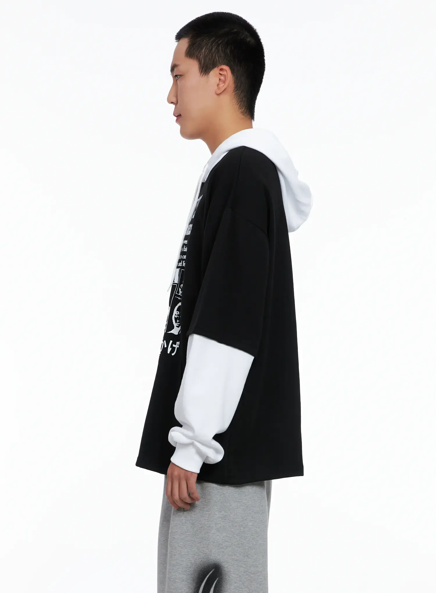 Men's Layered Graphic Hoodie Shirt IG529 - Image 5