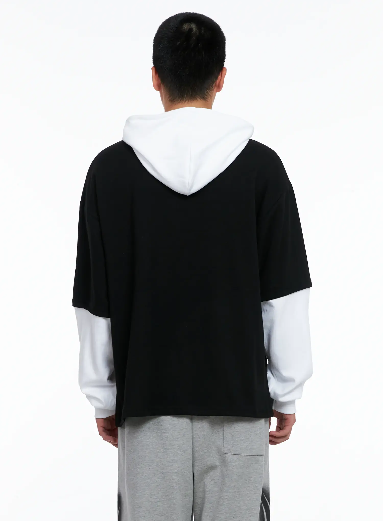 Men's Layered Graphic Hoodie Shirt IG529 - Image 6
