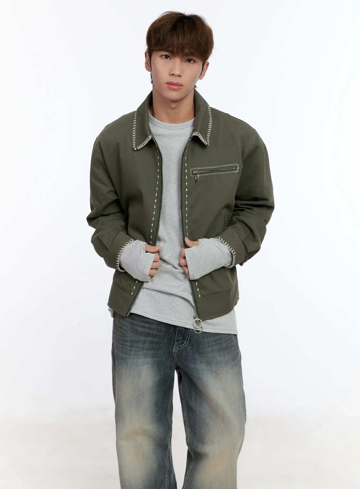 Men's Layered Striped Long Sleeve Top IN512 - Image 10