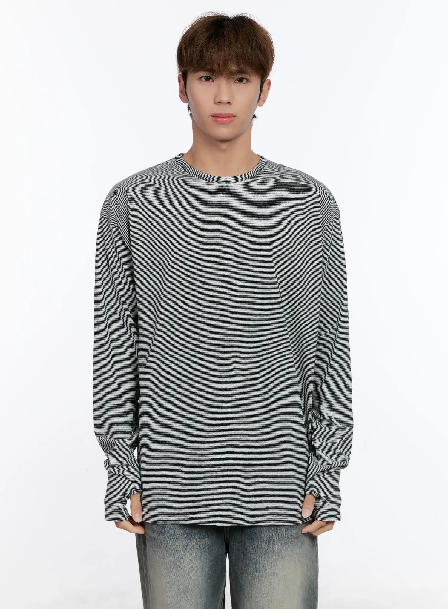 Men's Layered Striped Long Sleeve Top IN512 - Image 14