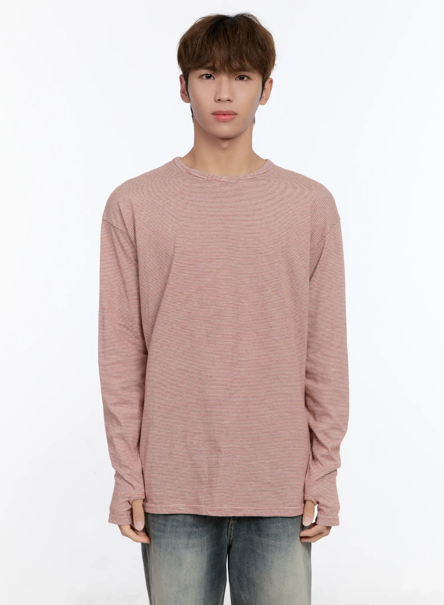 Men's Layered Striped Long Sleeve Top IN512 - Image 16