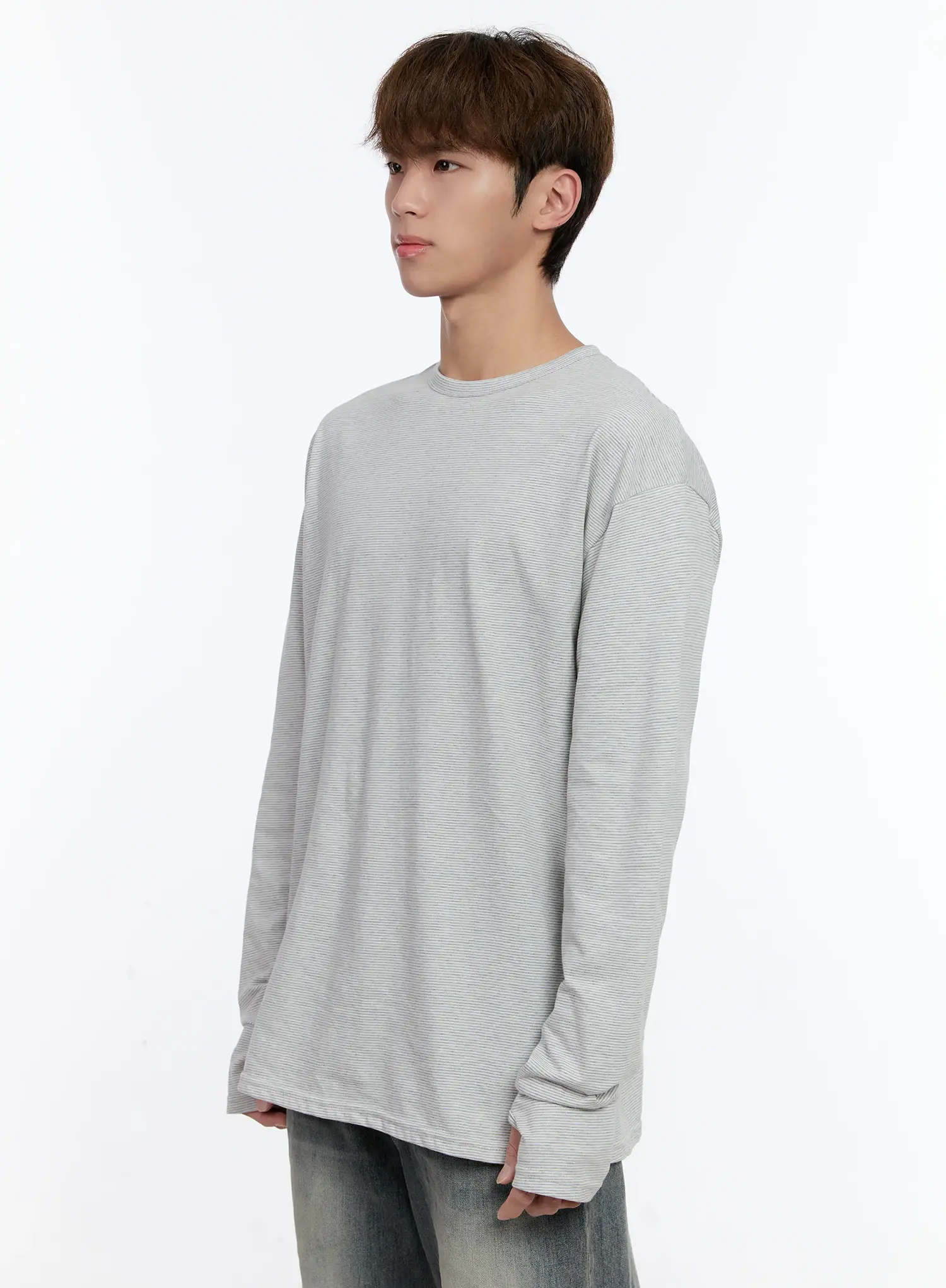 Men's Layered Striped Long Sleeve Top IN512 - Image 4