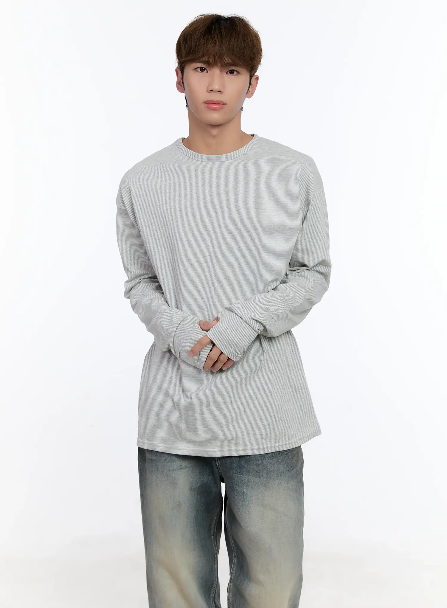 Men's Layered Striped Long Sleeve Top IN512 - Image 6