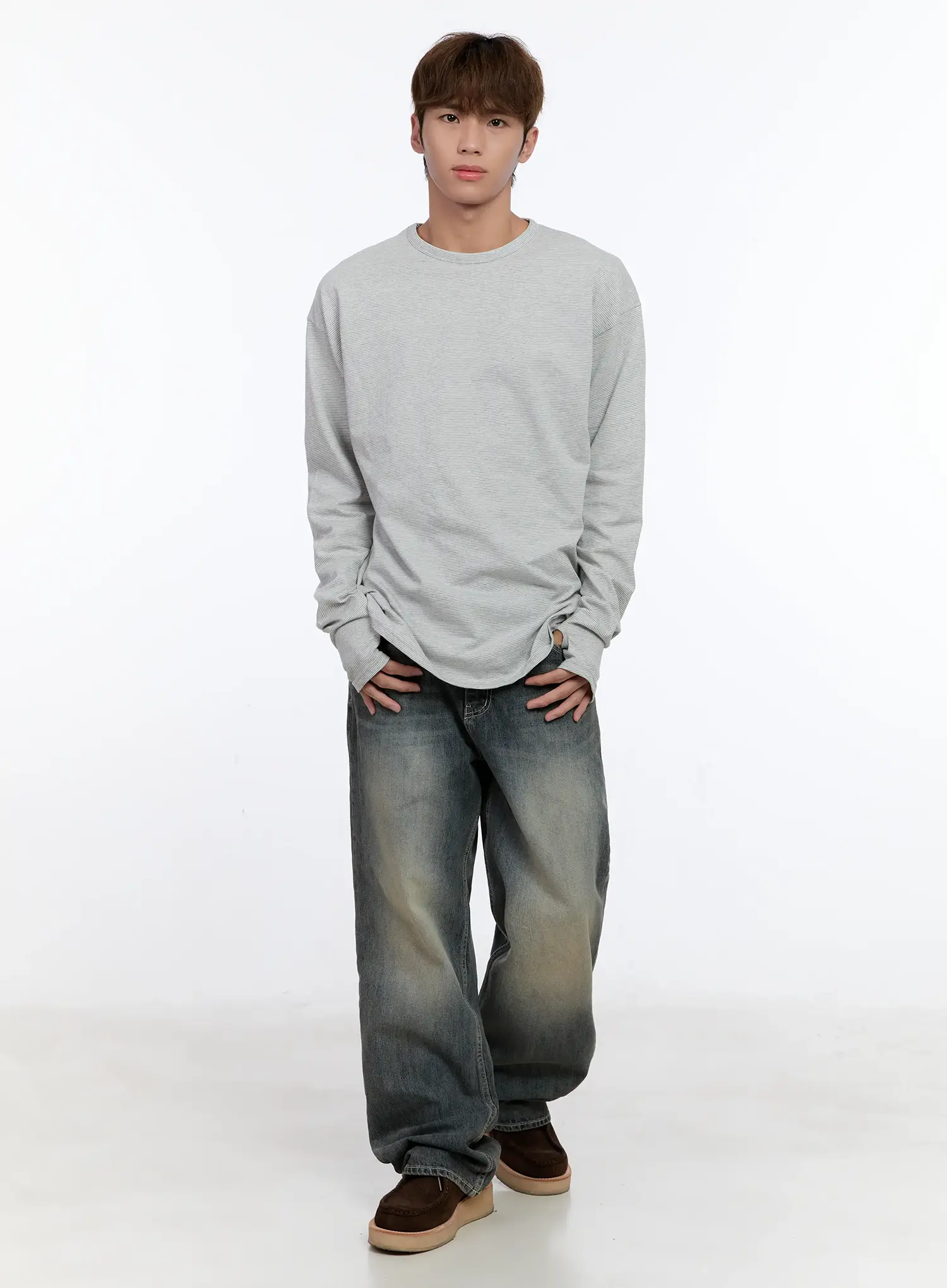 Men's Layered Striped Long Sleeve Top IN512 - Image 8