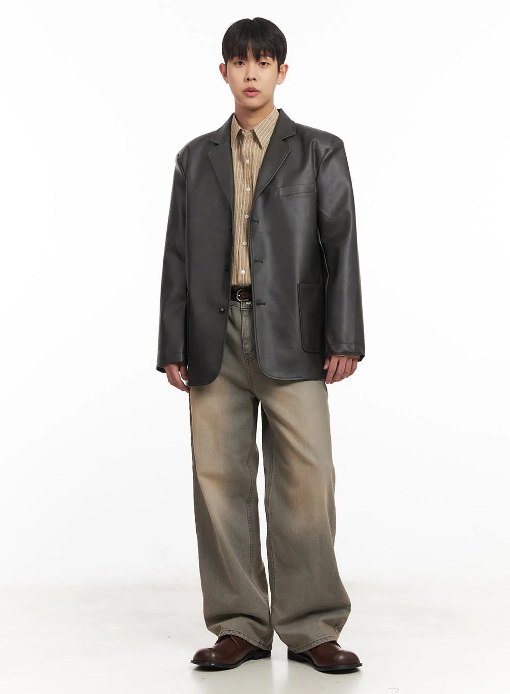 Men's Leather Twist Belt IM514 - Image 7
