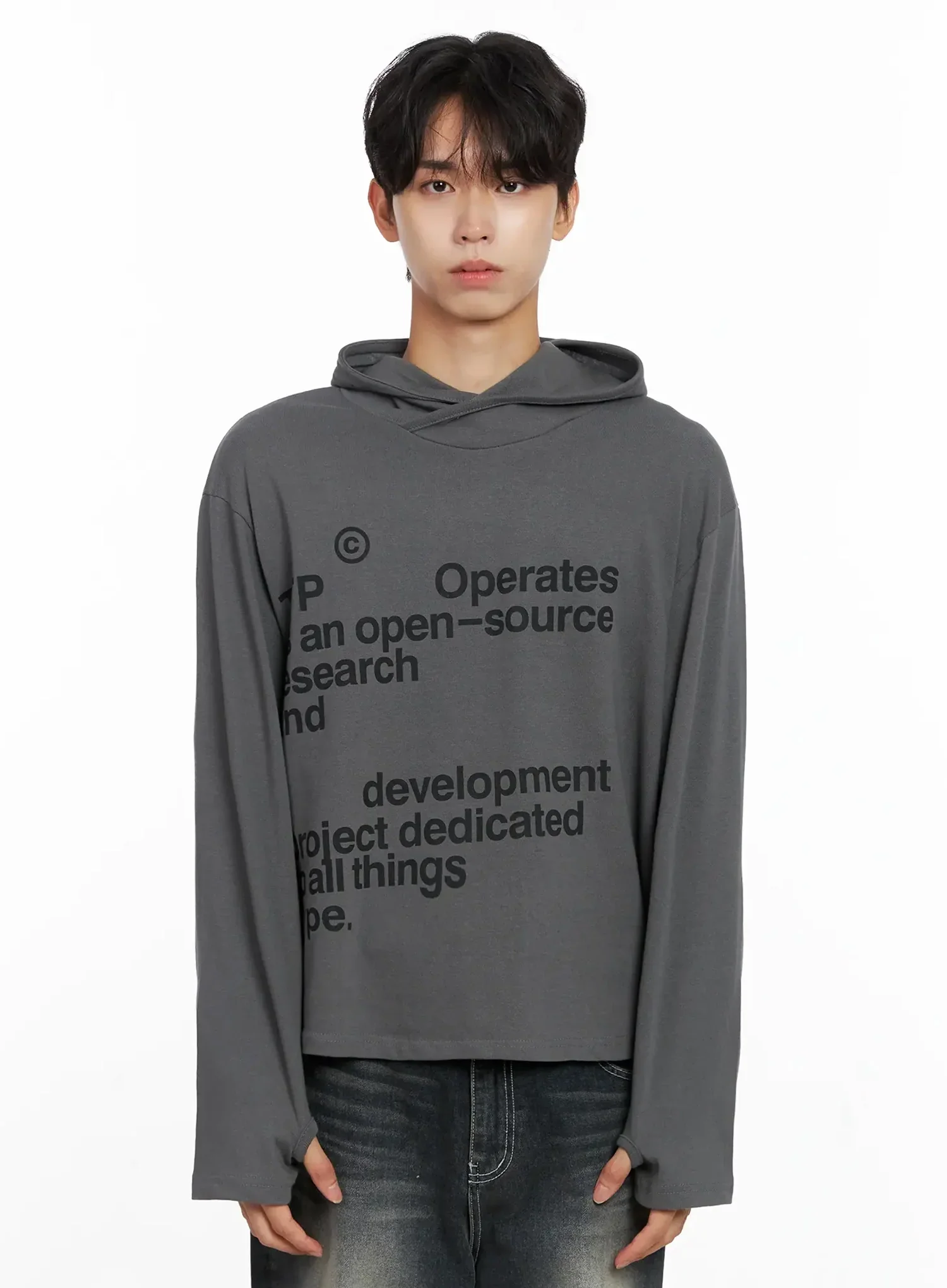 Men's Lettering Hand Warmer Hoodie IO517 - Image 17