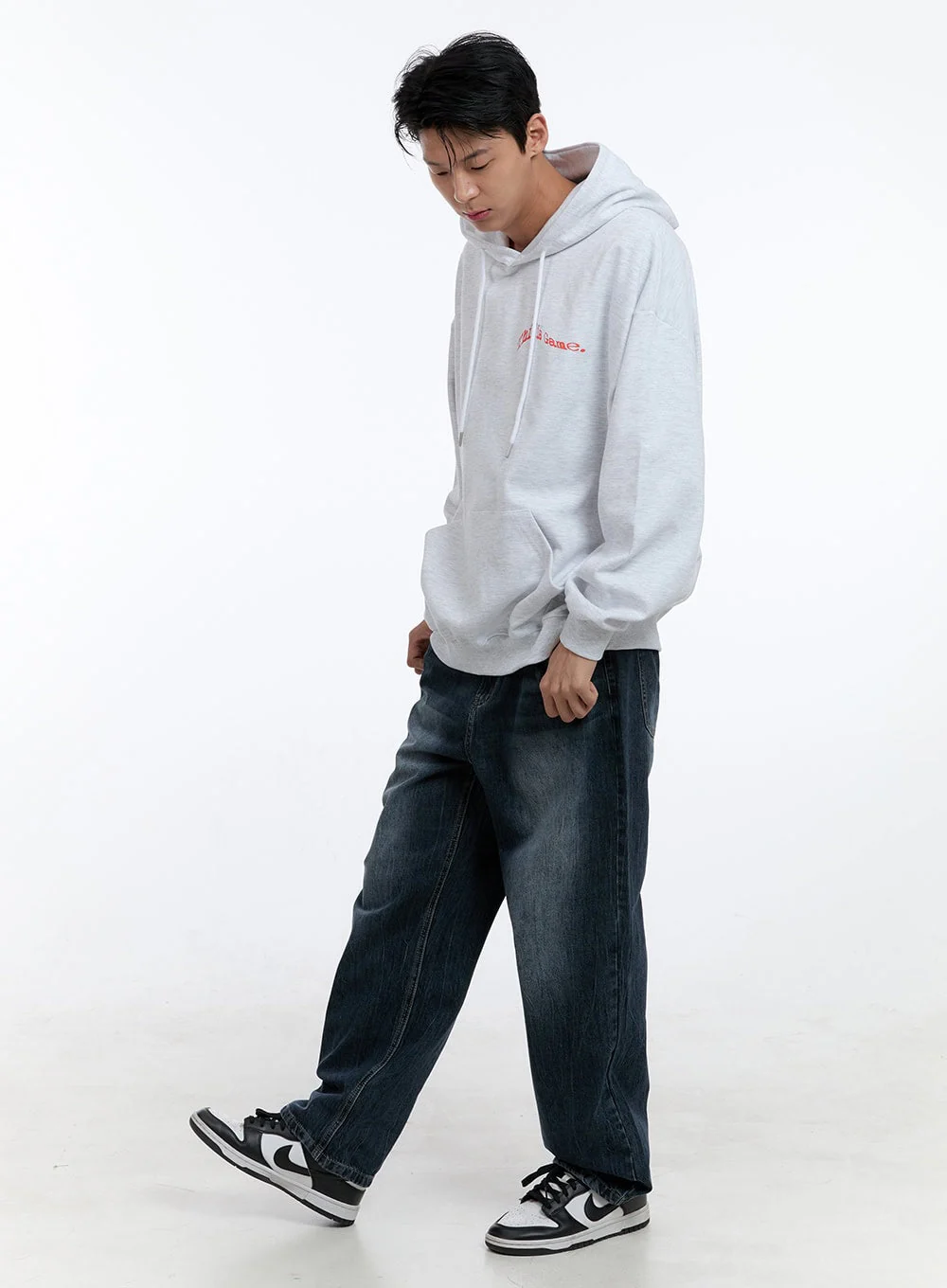 Men's Lettering Oversize Hoodie (White) IG428 - Image 19