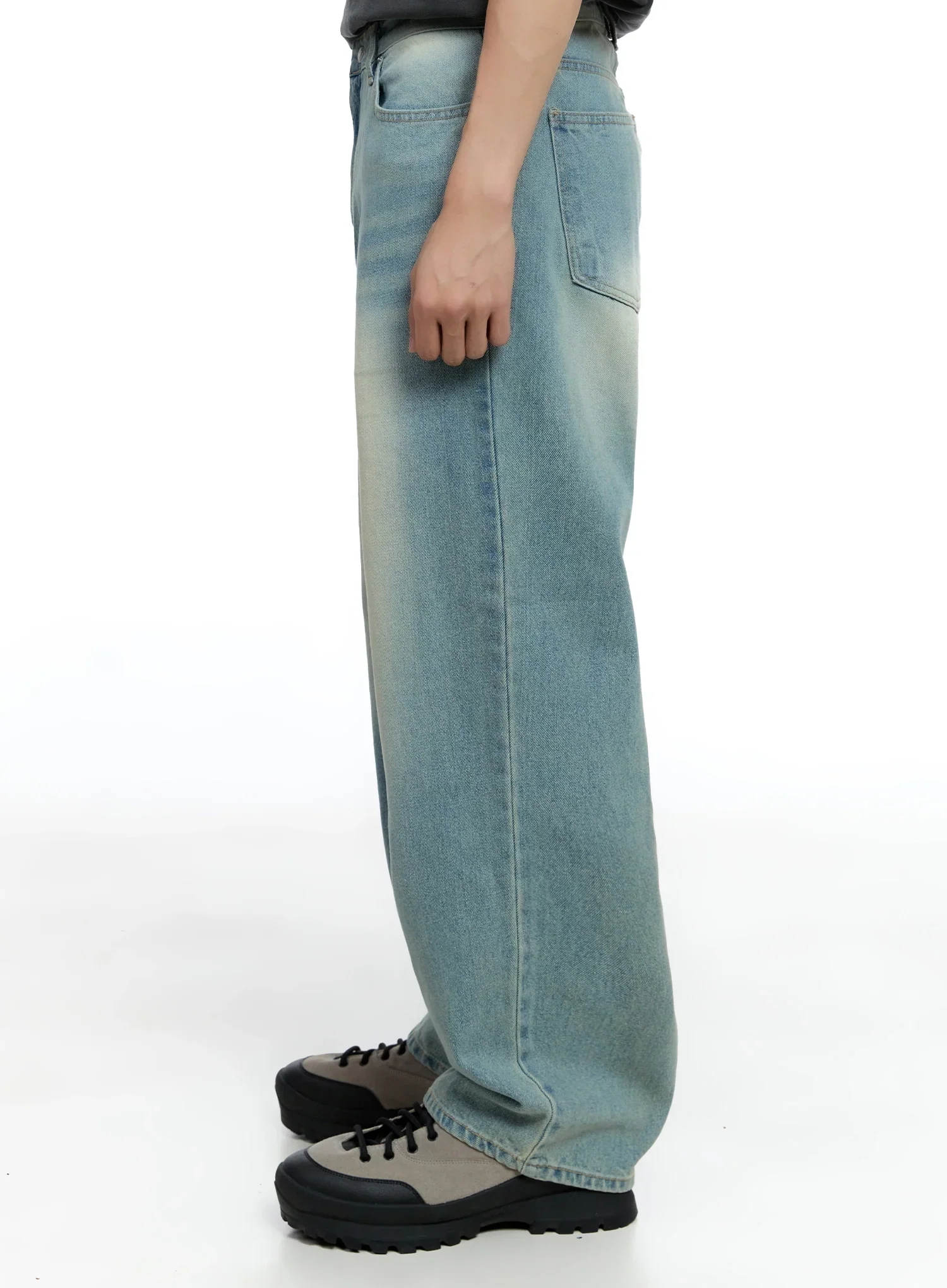 Men's Light-Wash Baggy Jeans IG520 - Image 11