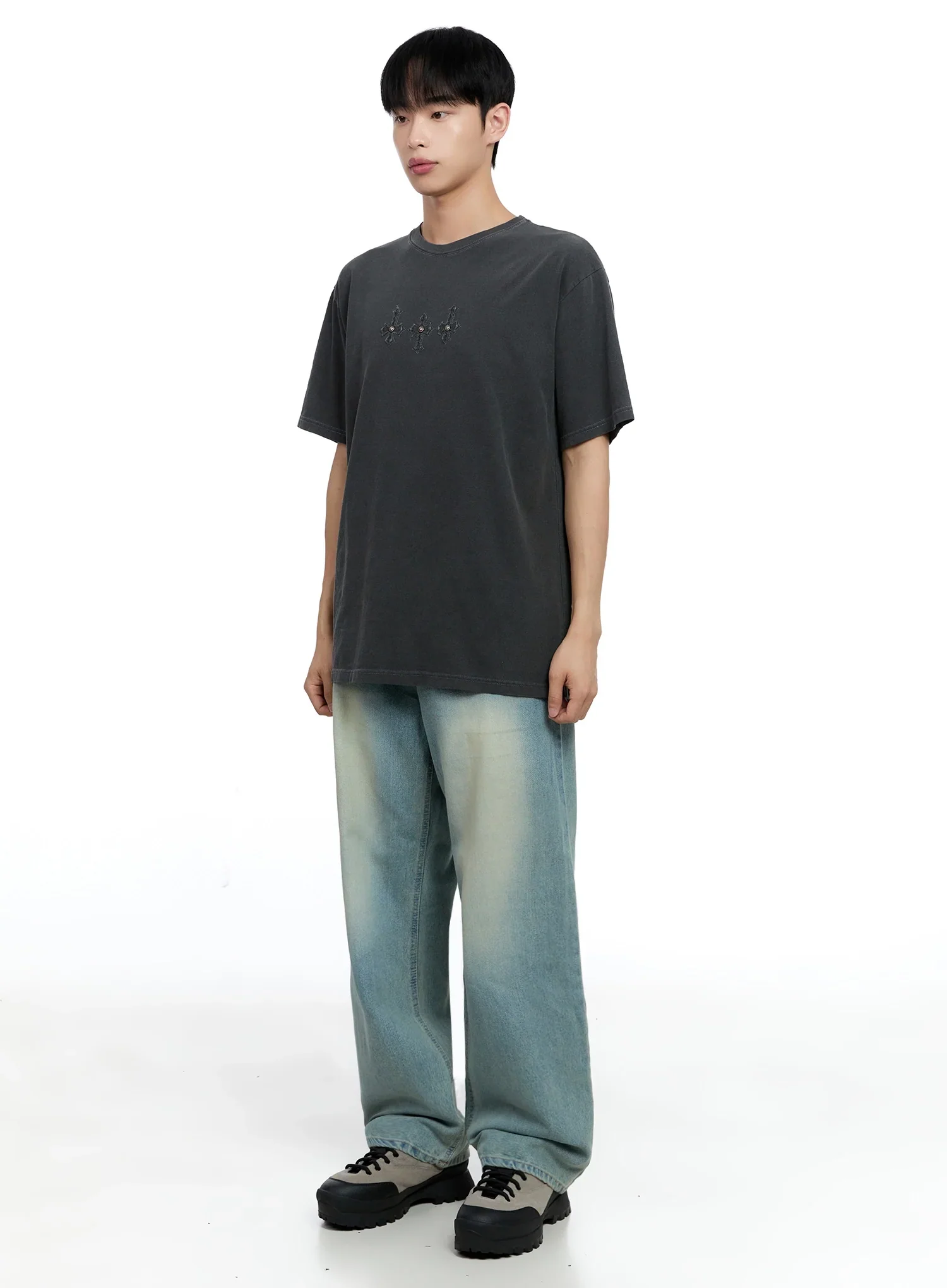 Men's Light-Wash Baggy Jeans IG520 - Image 14