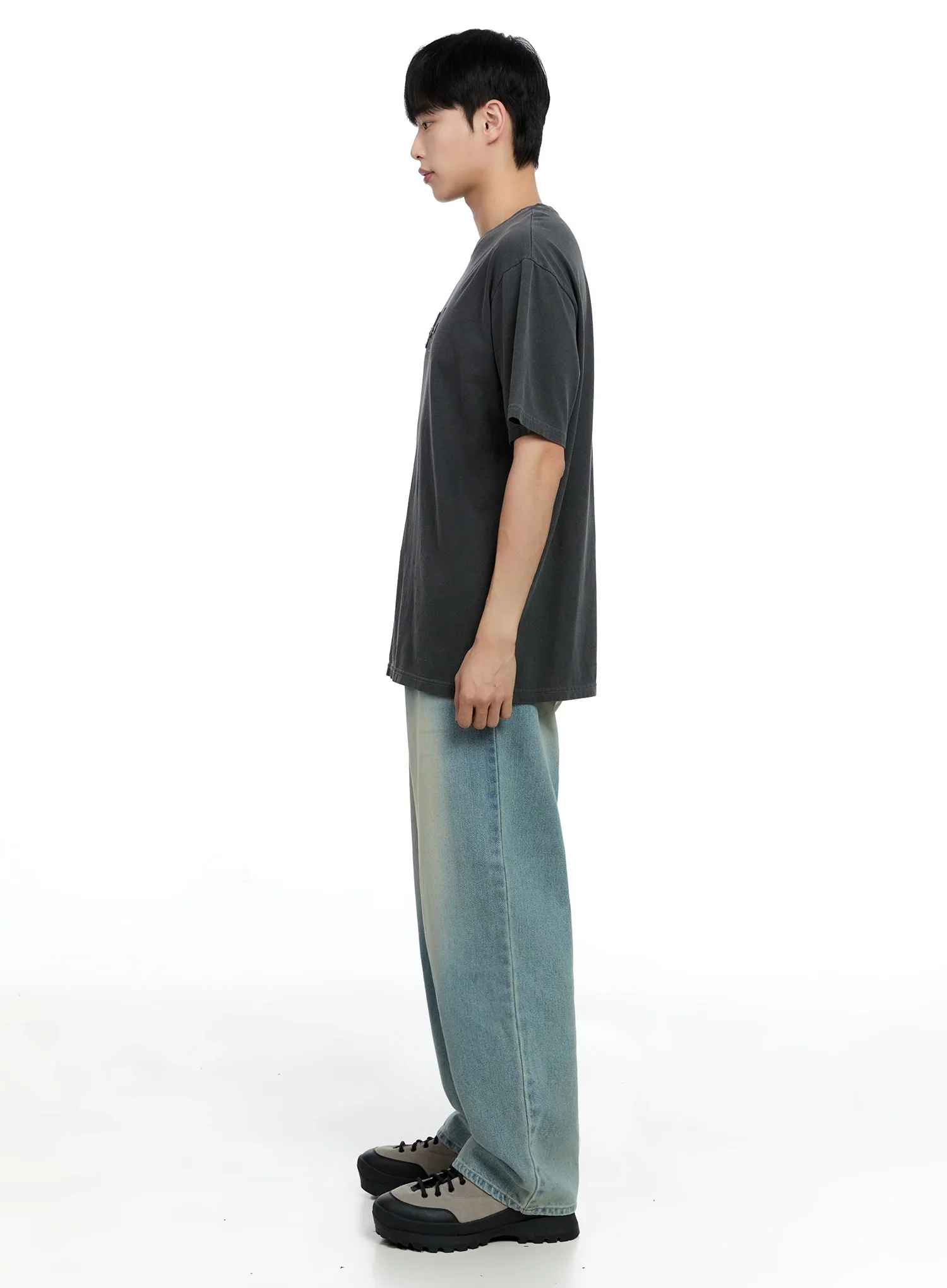 Men's Light-Wash Baggy Jeans IG520 - Image 7