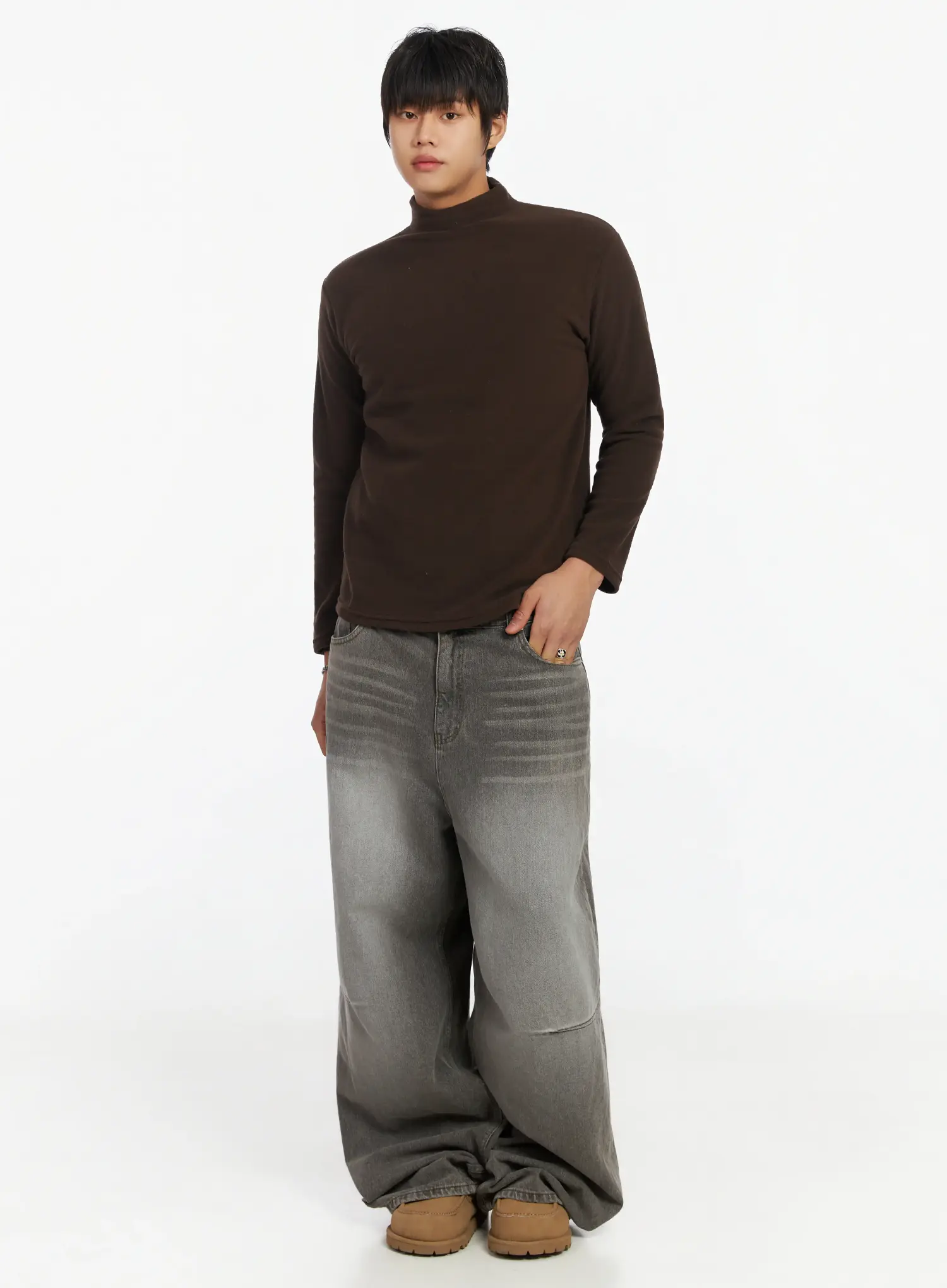 Men's Light Wash Wide Leg Jeans IF503 - Image 8