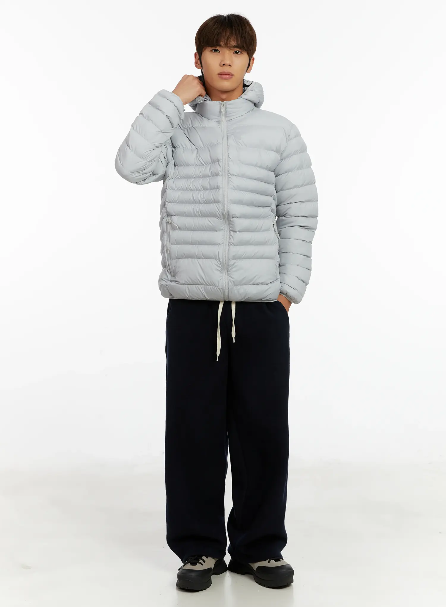 Men's Lightweight Detachable Hood Puffer Jacket ID523 - Image 6