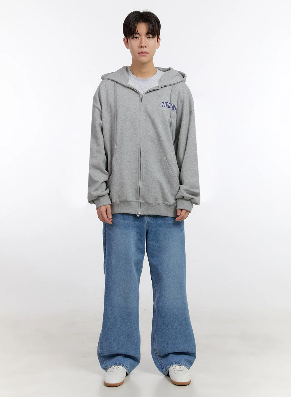 Men's Logo Zip-Up Hooded Jacket IM525 - Image 7