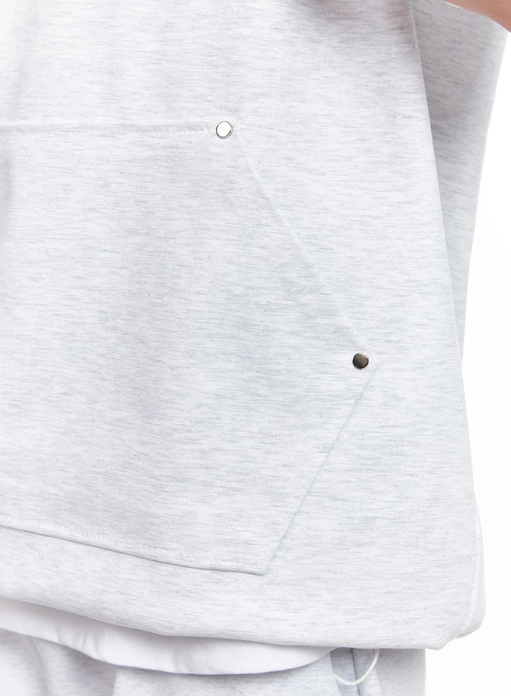 Men's Loose-Fit Cotton Pocketed Vest IY522 - Image 7