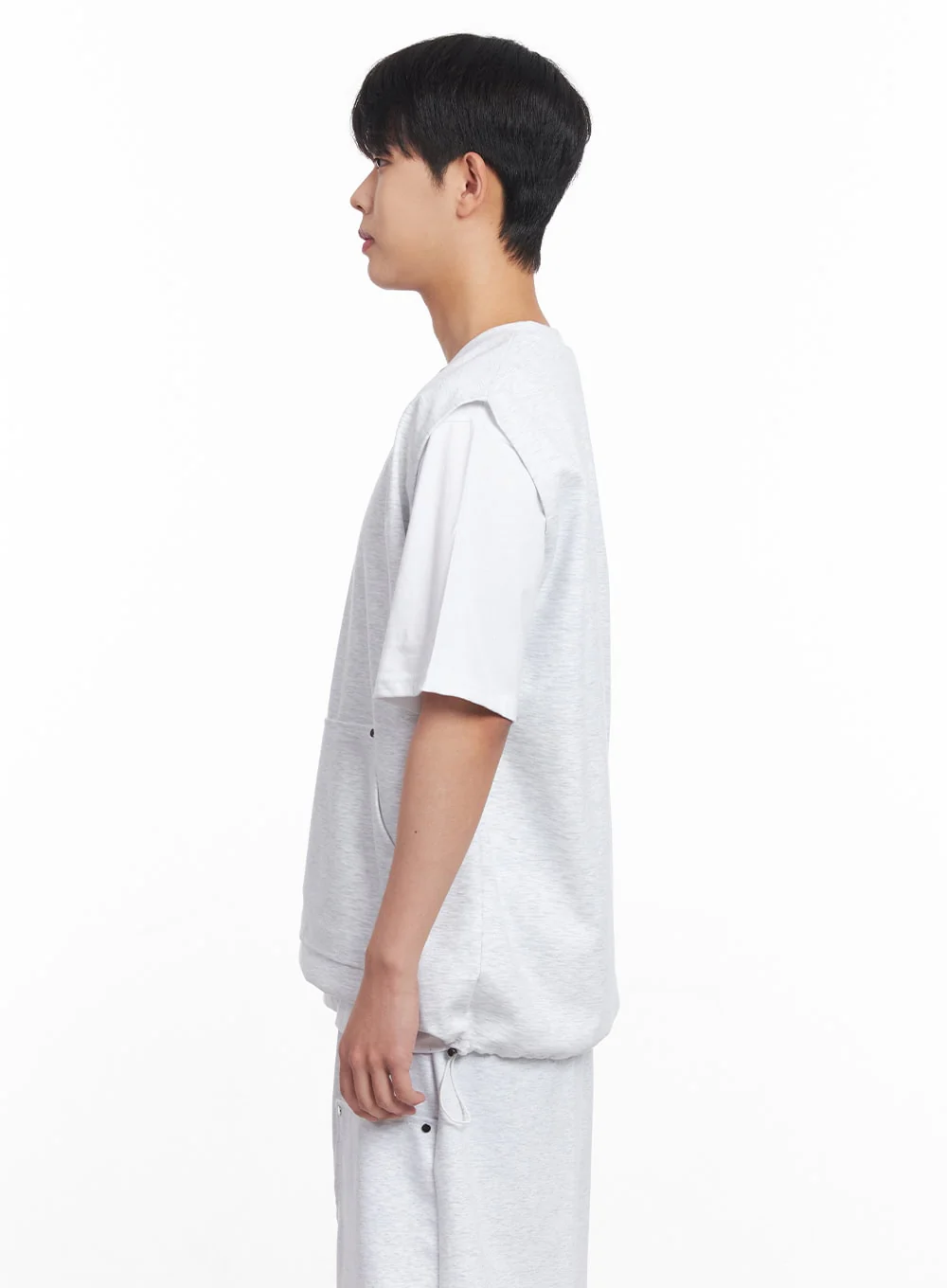 Men's Loose-Fit Cotton Pocketed Vest IY522 - Image 9