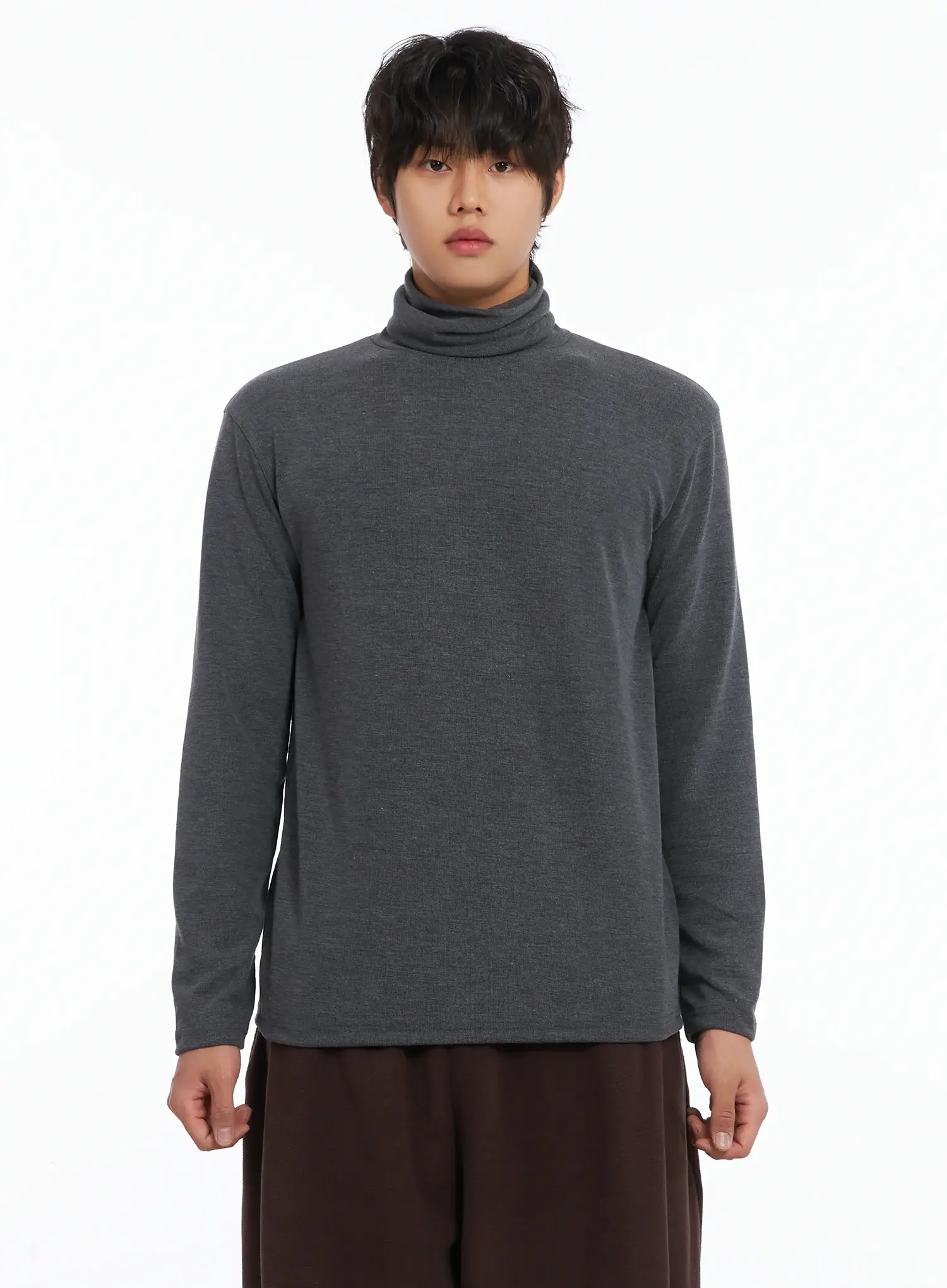 Men's Loose Fit Turtleneck Long Sleeve Top IJ512 - Image 13